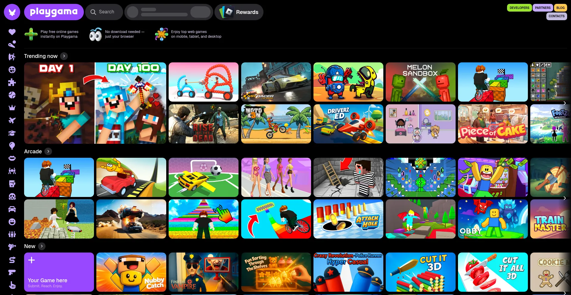 Website screenshot of Playgama.com