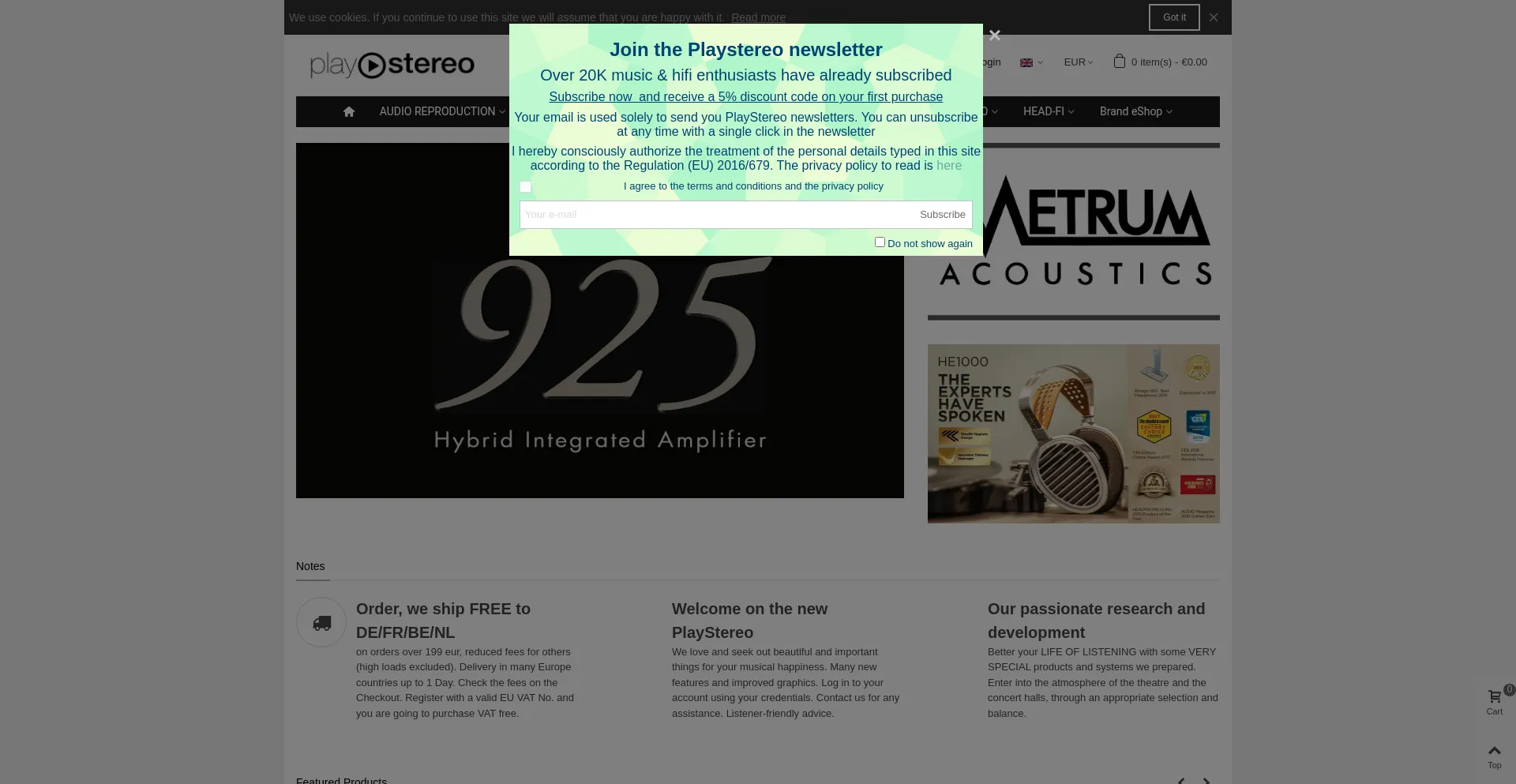 Website screenshot of Playstereo.com