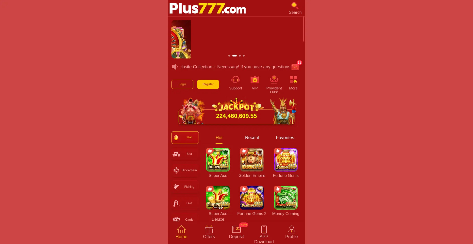 Website screenshot of Plus7776.com
