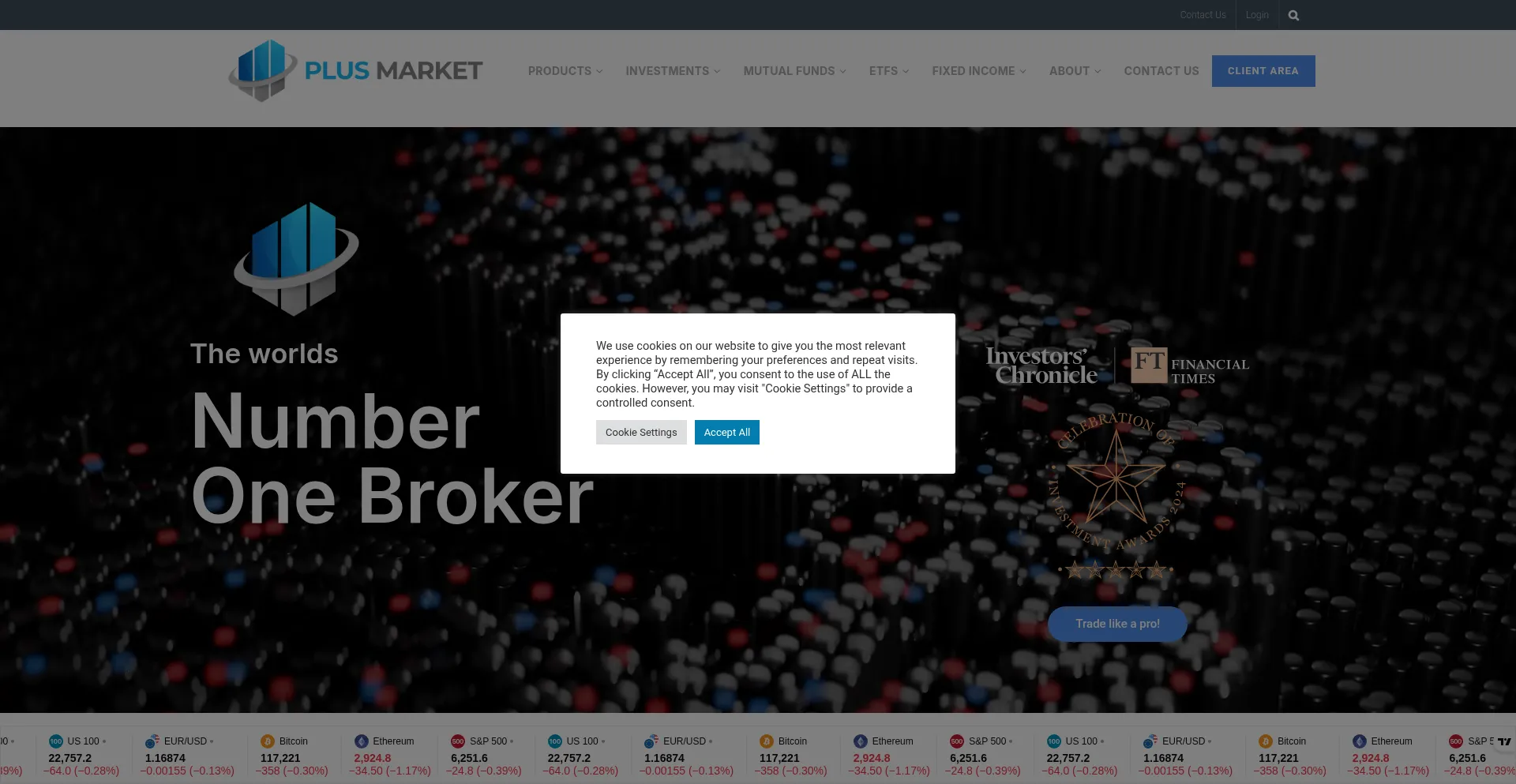 Website screenshot of Plusmarkets.org