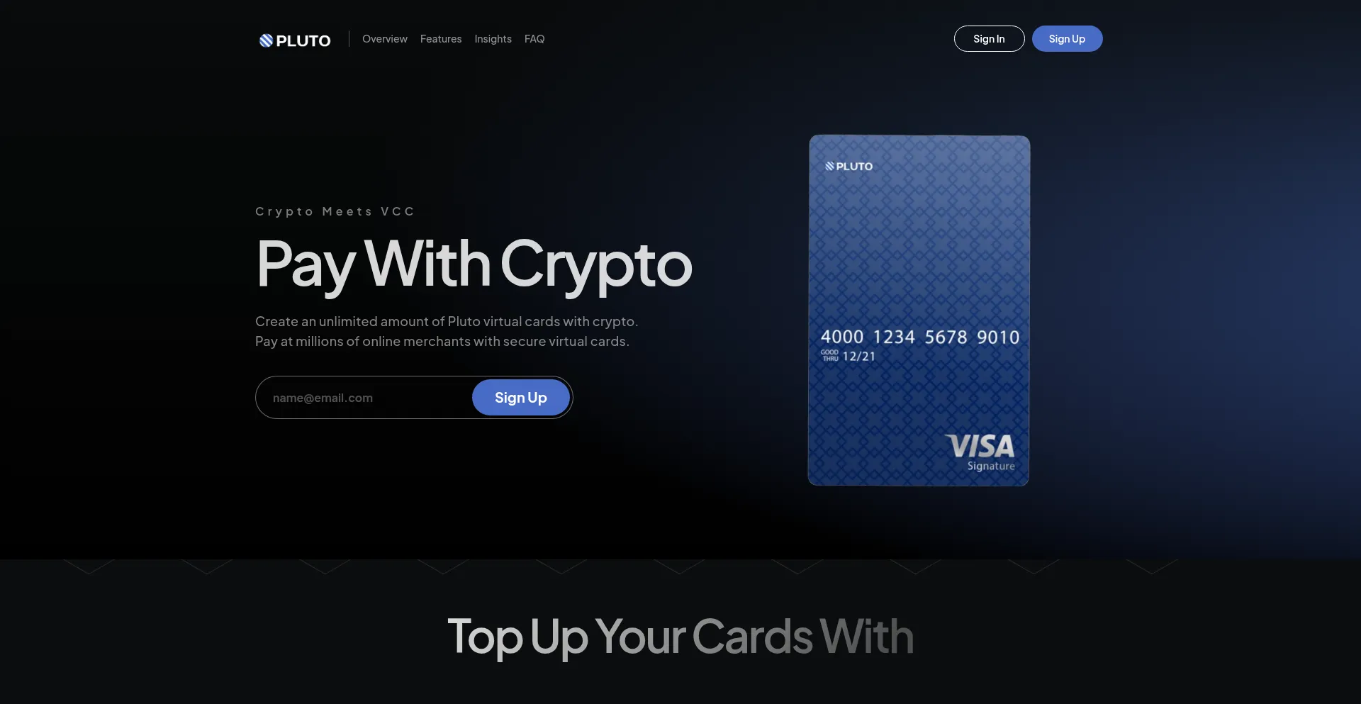 Website screenshot of Plutopay.io