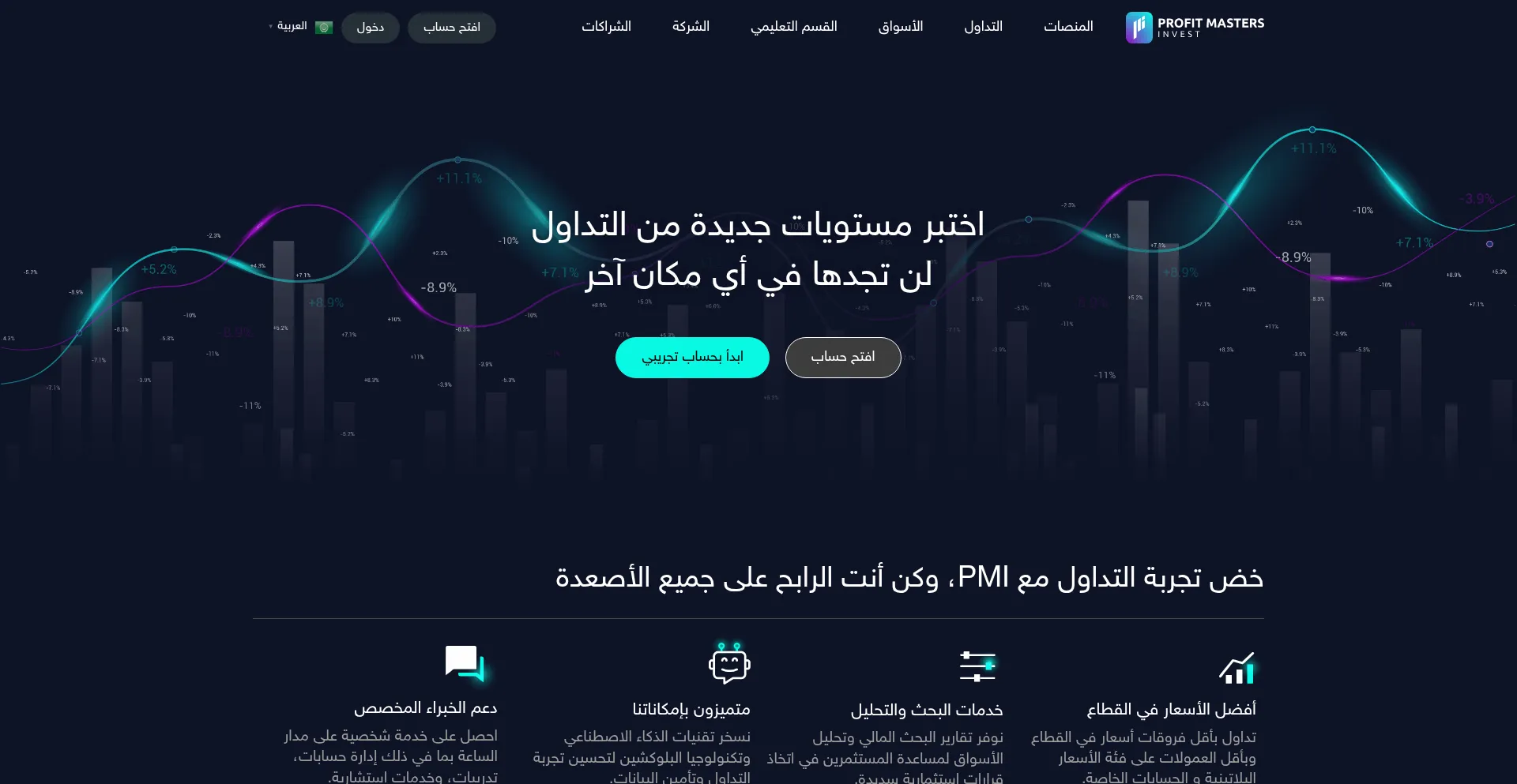 Website screenshot of Pminvestpro.com