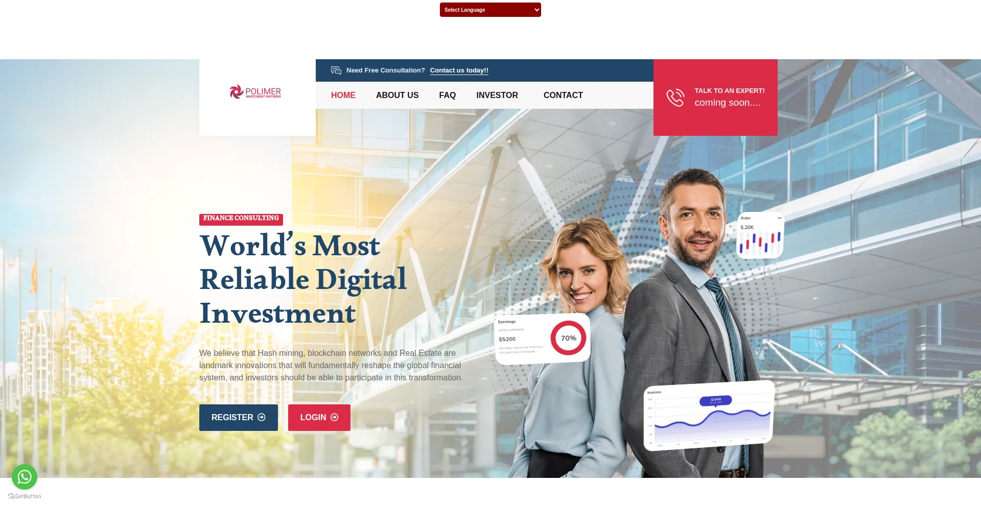 Website screenshot of Polimerinvestmentpartners.live