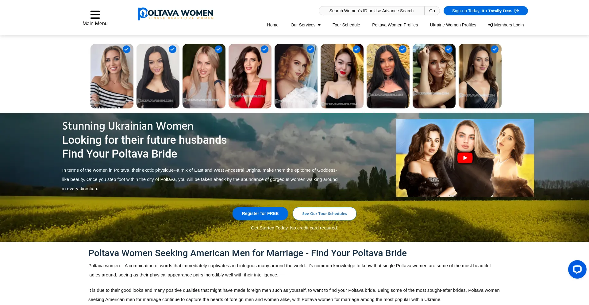 Website screenshot of Poltavawomen.com