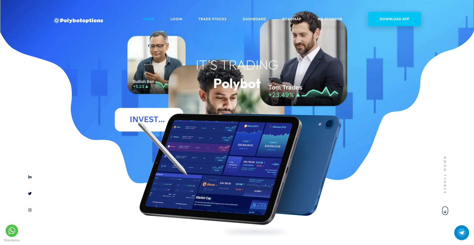 Website screenshot of Polybotoptions.online