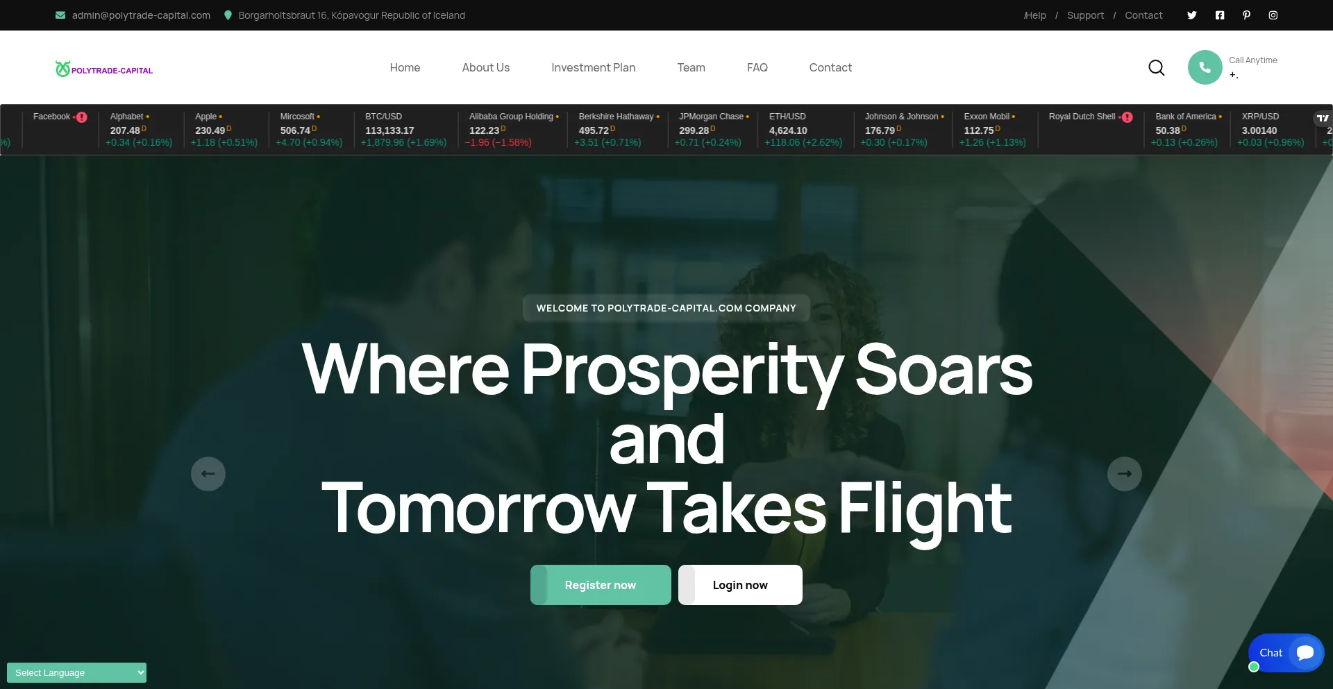 Website screenshot of Polytrade-capital.com