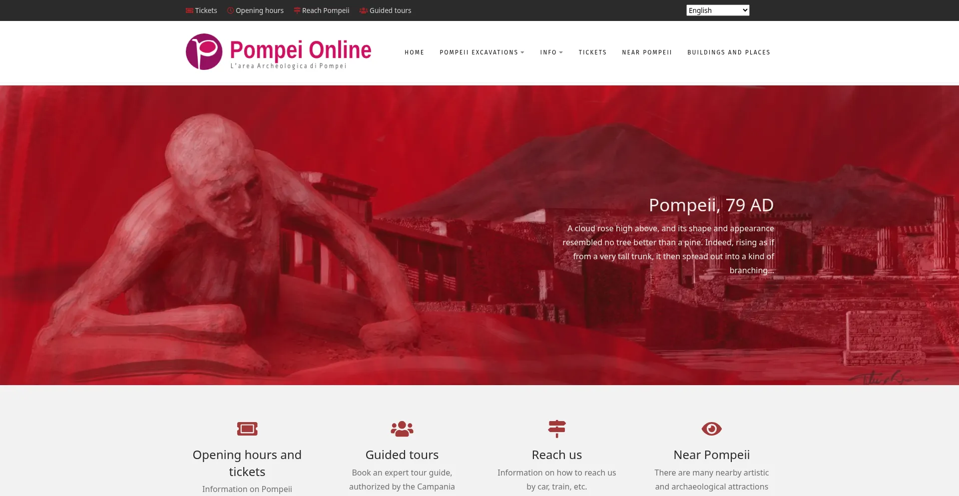 Website screenshot of Pompeionline.net