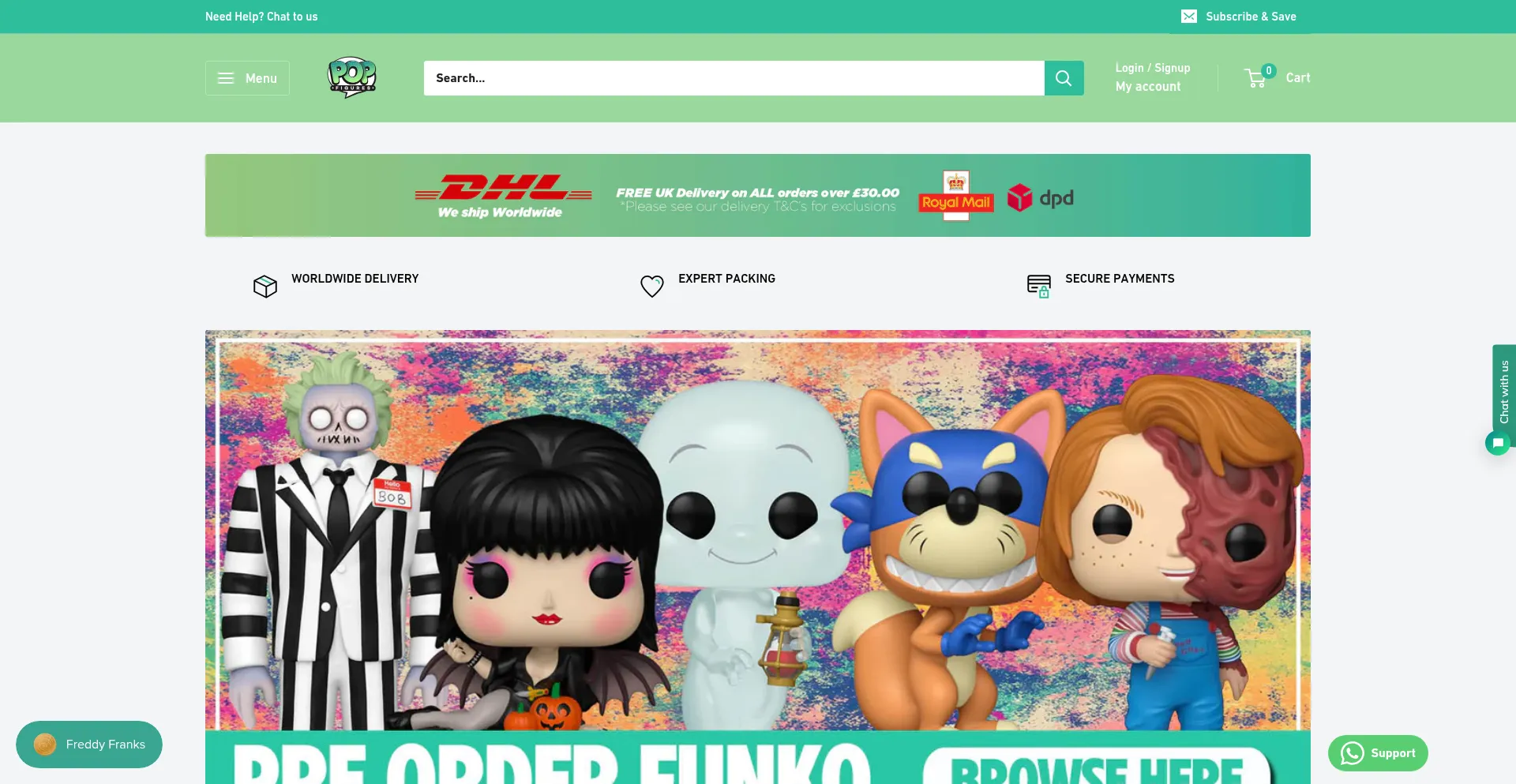 Website screenshot of Popfigures.com