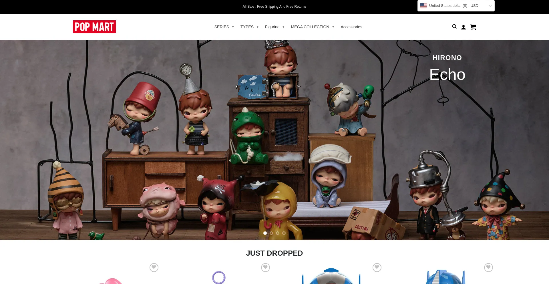 Website screenshot of Popmartustore.com