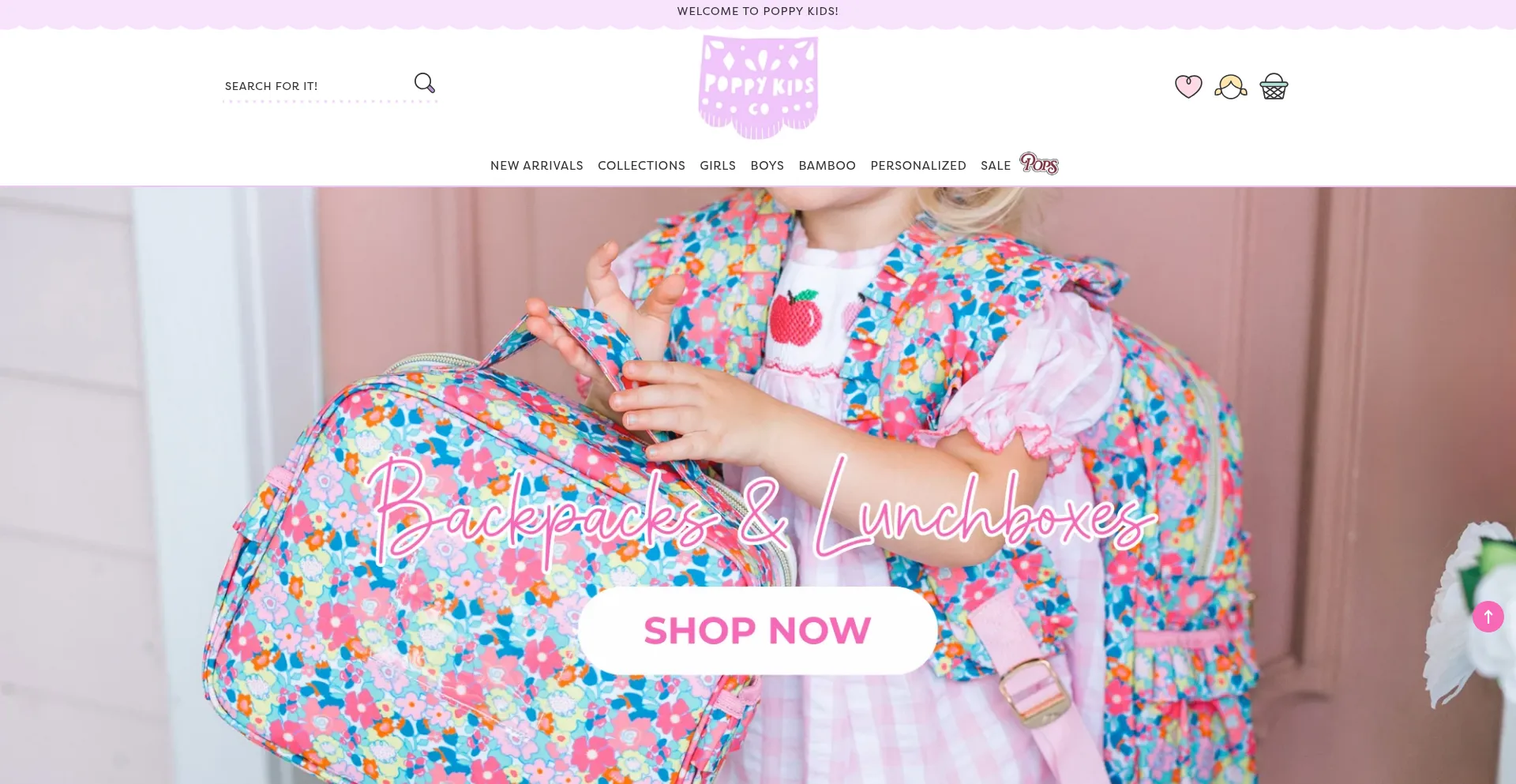Website screenshot of Poppykidsco.com
