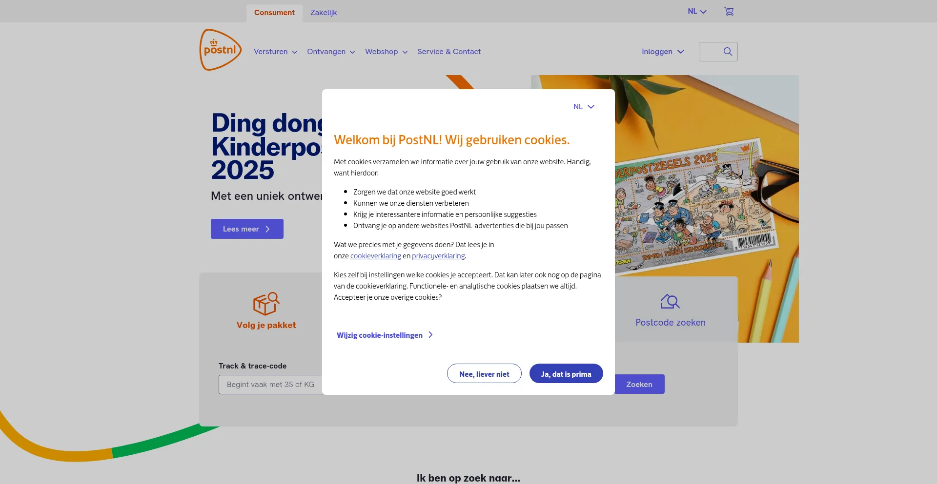 Postnl.nl Screenshot
