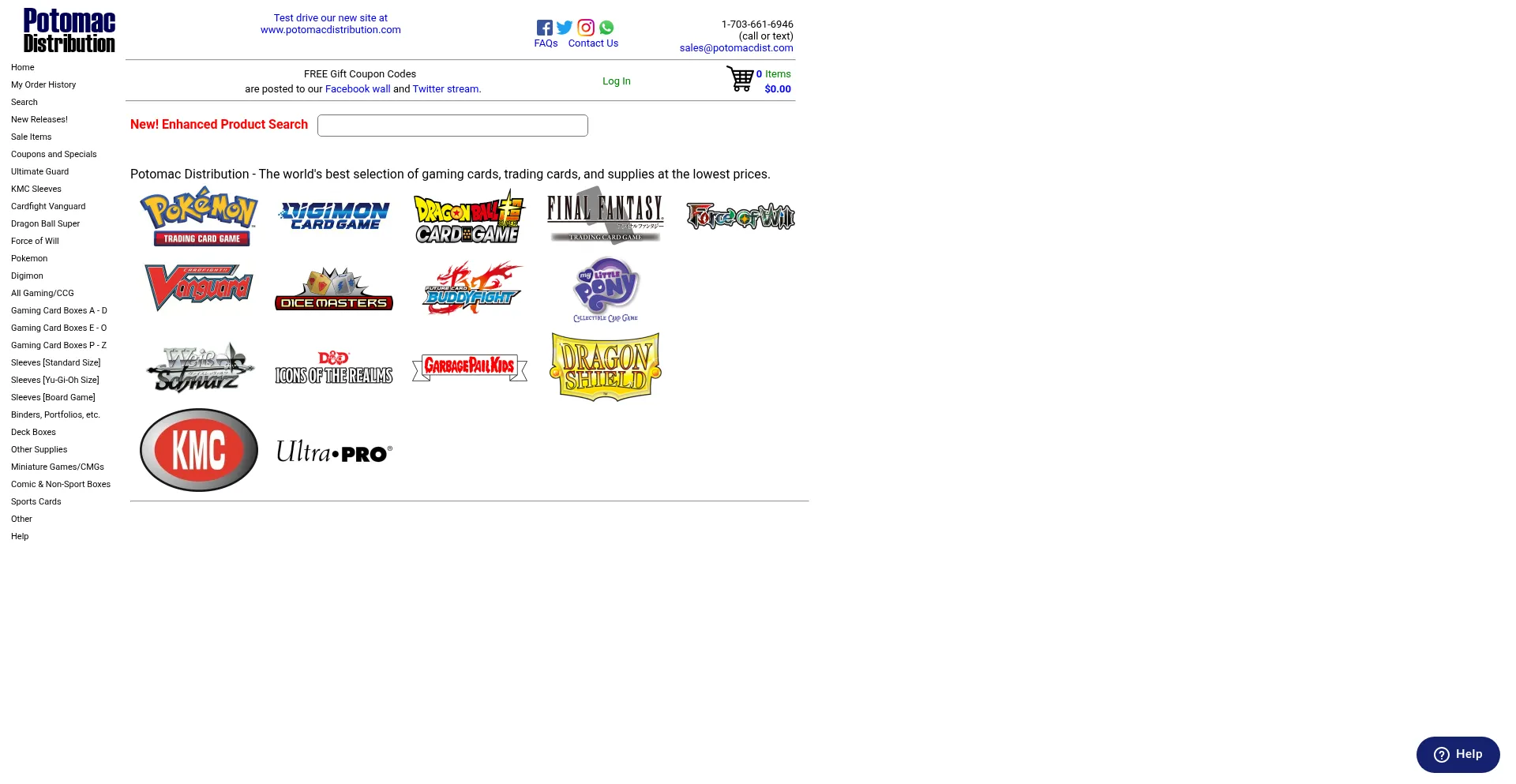 Website screenshot of Potomacdist.com
