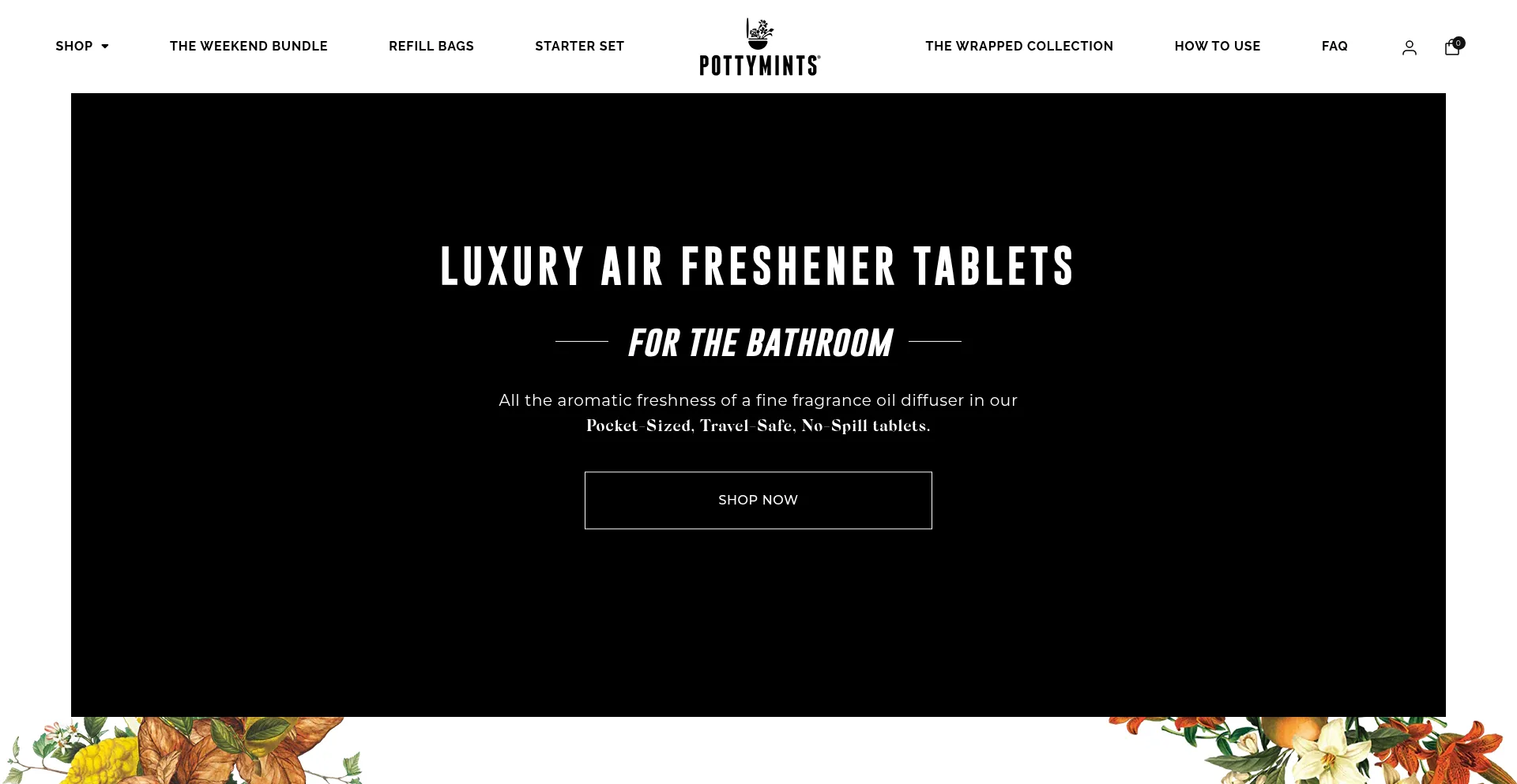 Website screenshot of Pottymints.com
