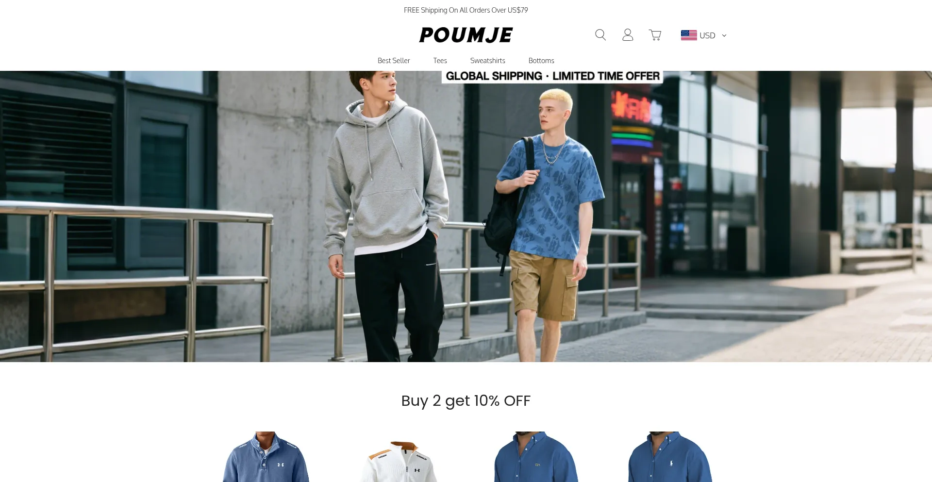 Website screenshot of Poumje.com