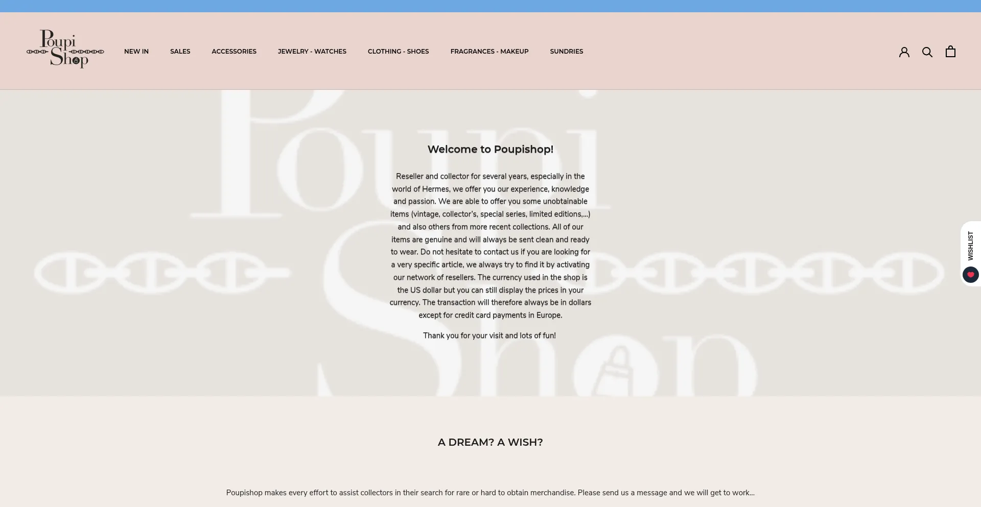 Website screenshot of Poupishop.com
