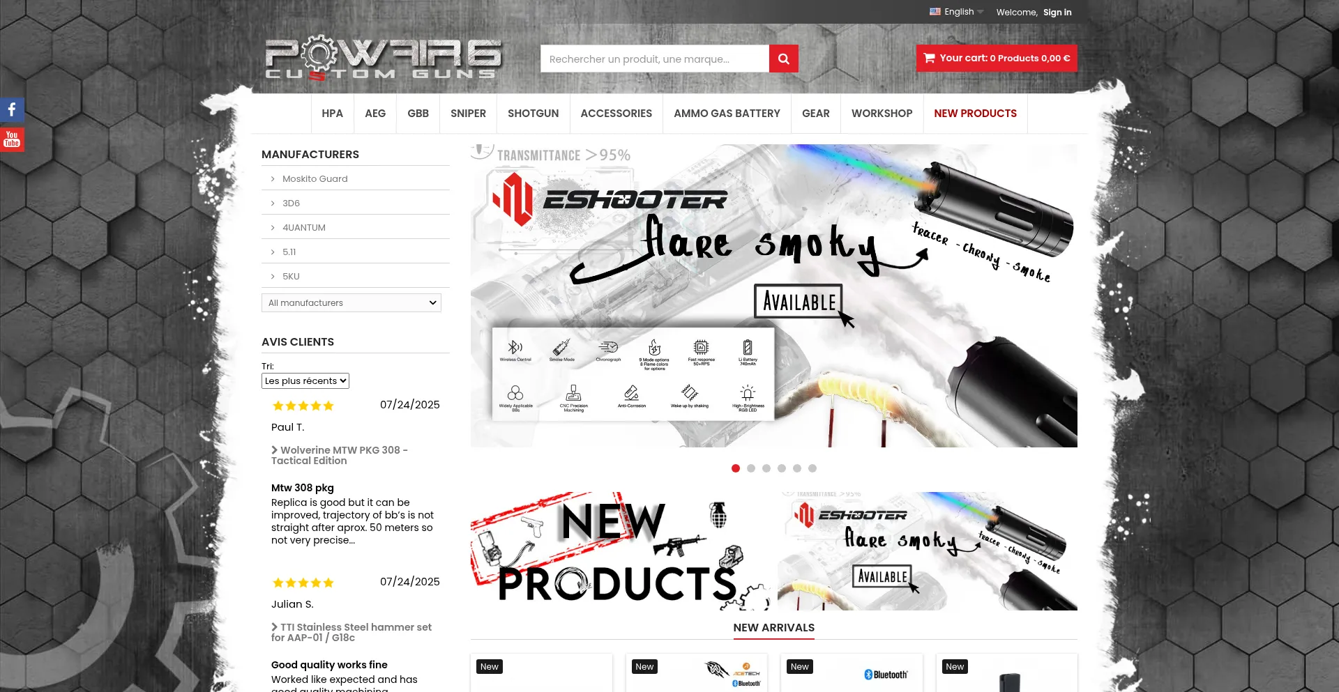Website screenshot of Powair6.com