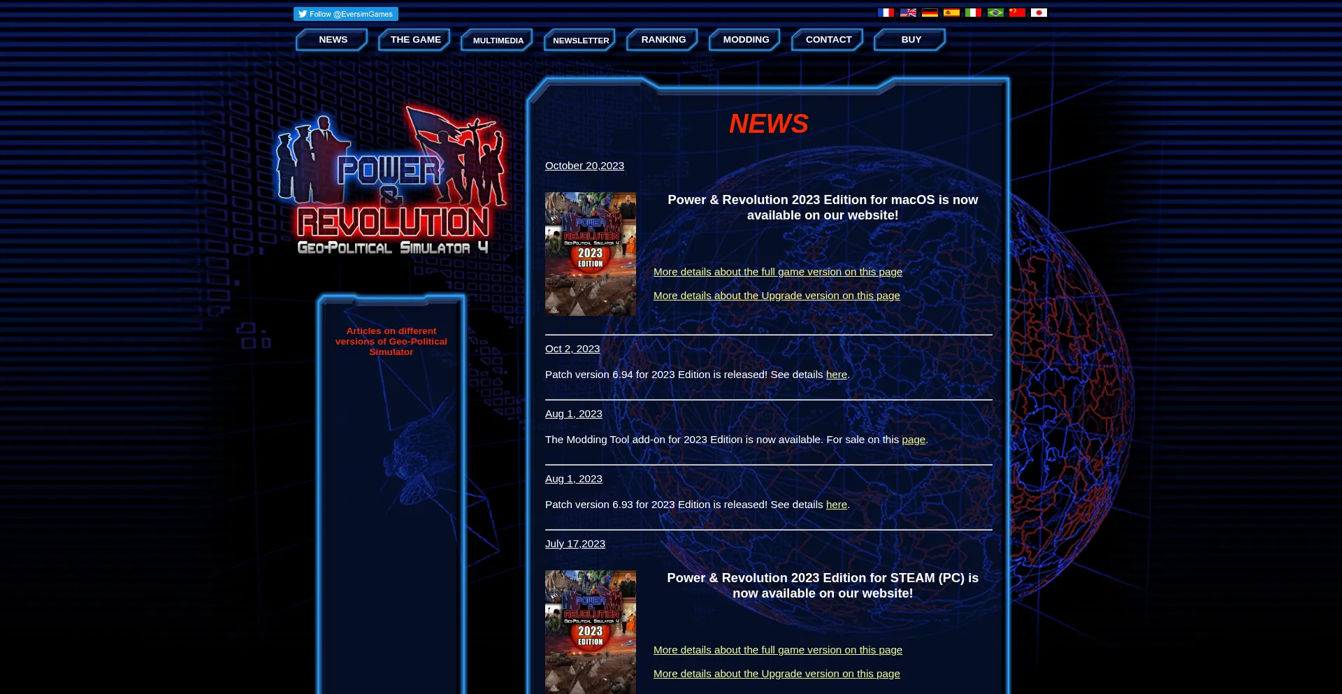 Website screenshot of Power-and-revolution.com