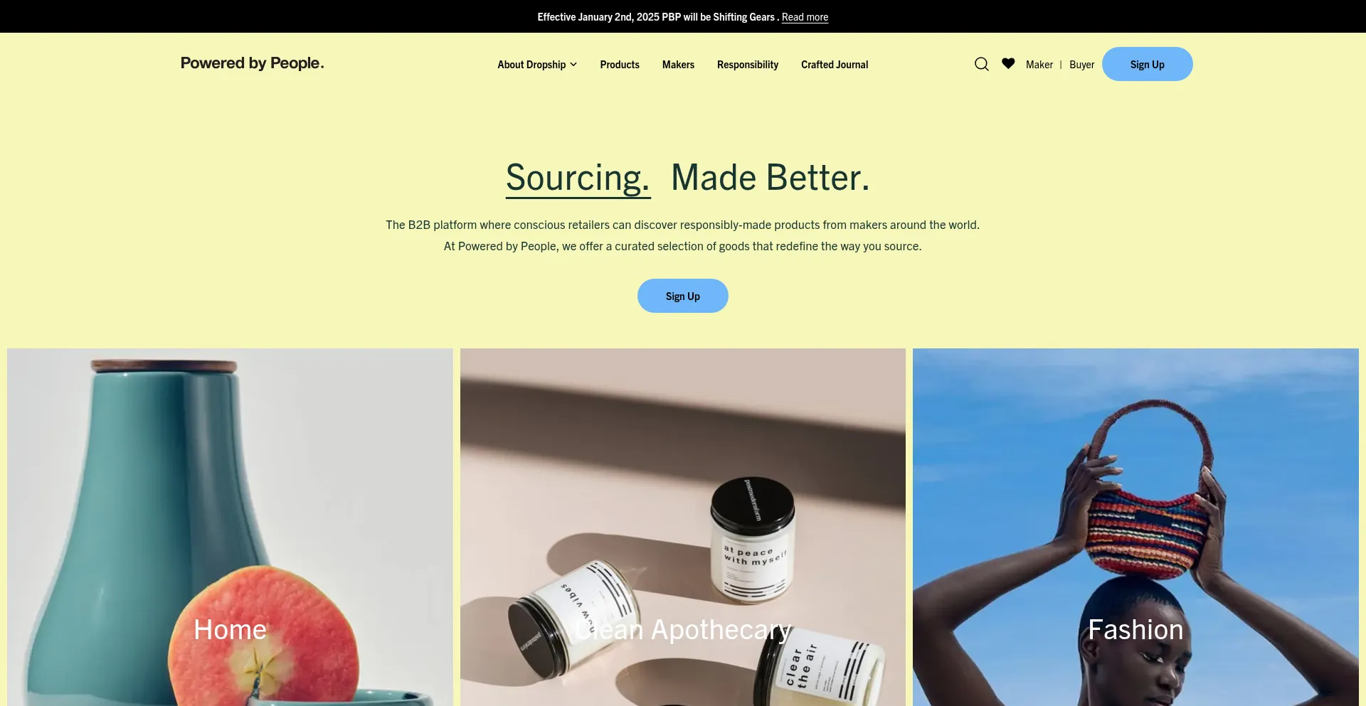 Website screenshot of Poweredbypeople.com