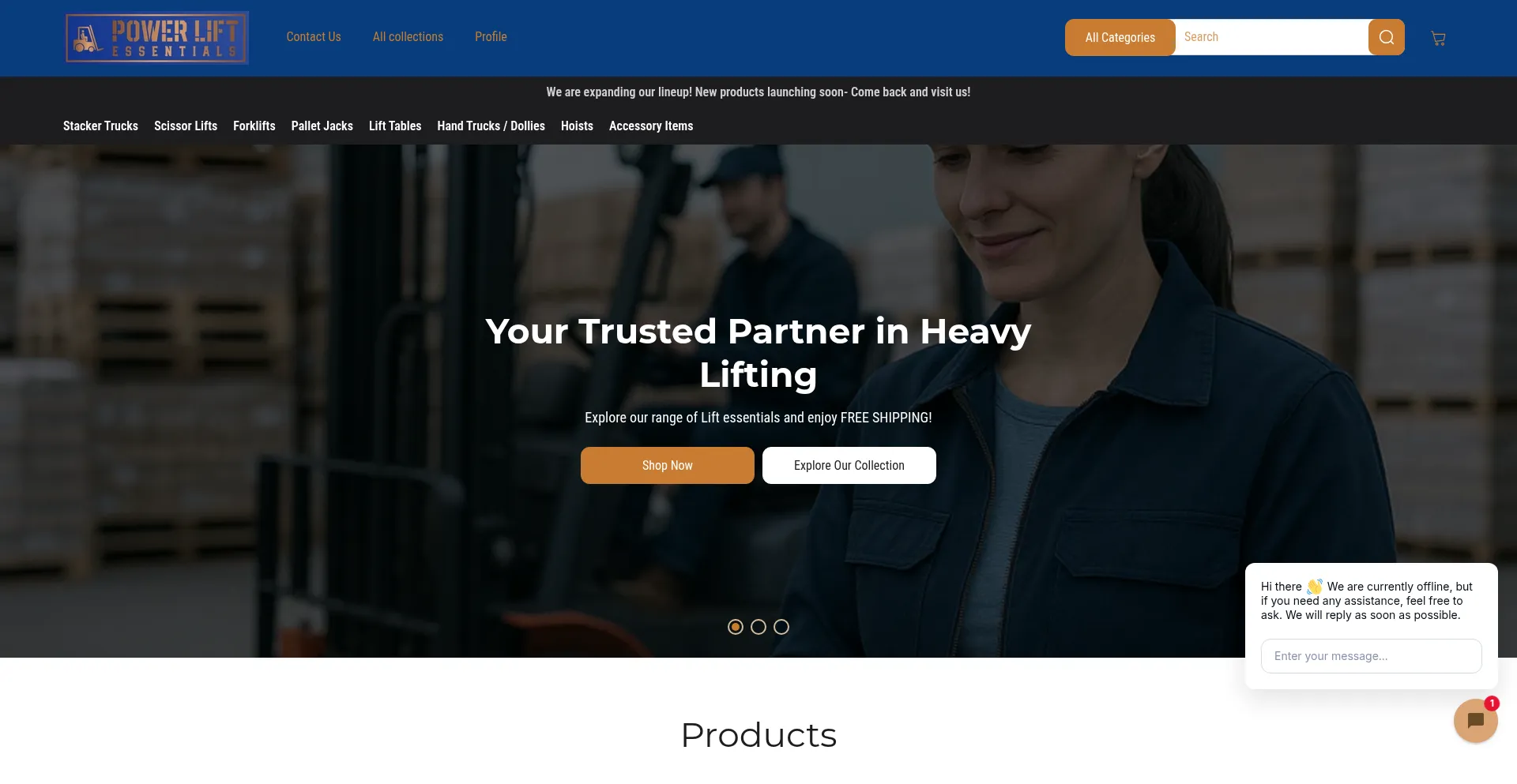 Website screenshot of Powerliftessentials.com