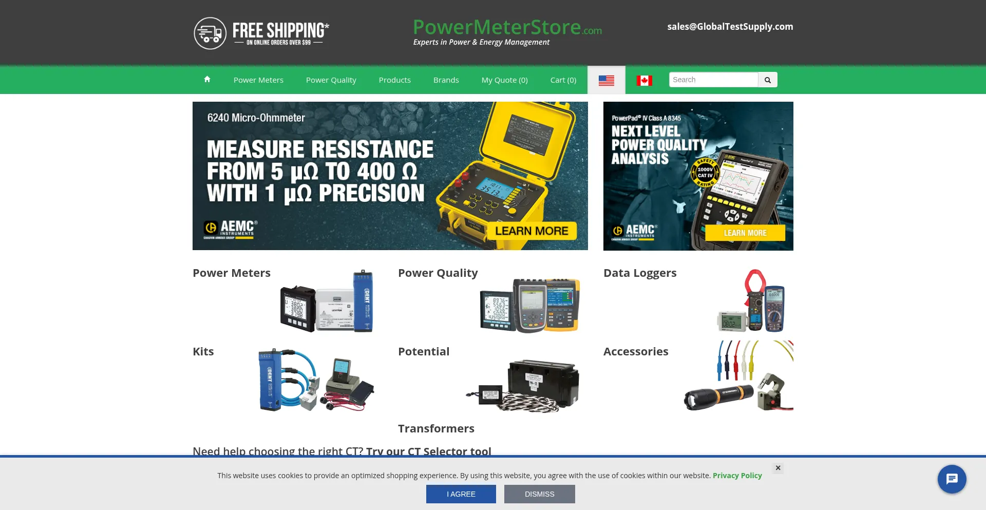 Website screenshot of Powermeterstore.com