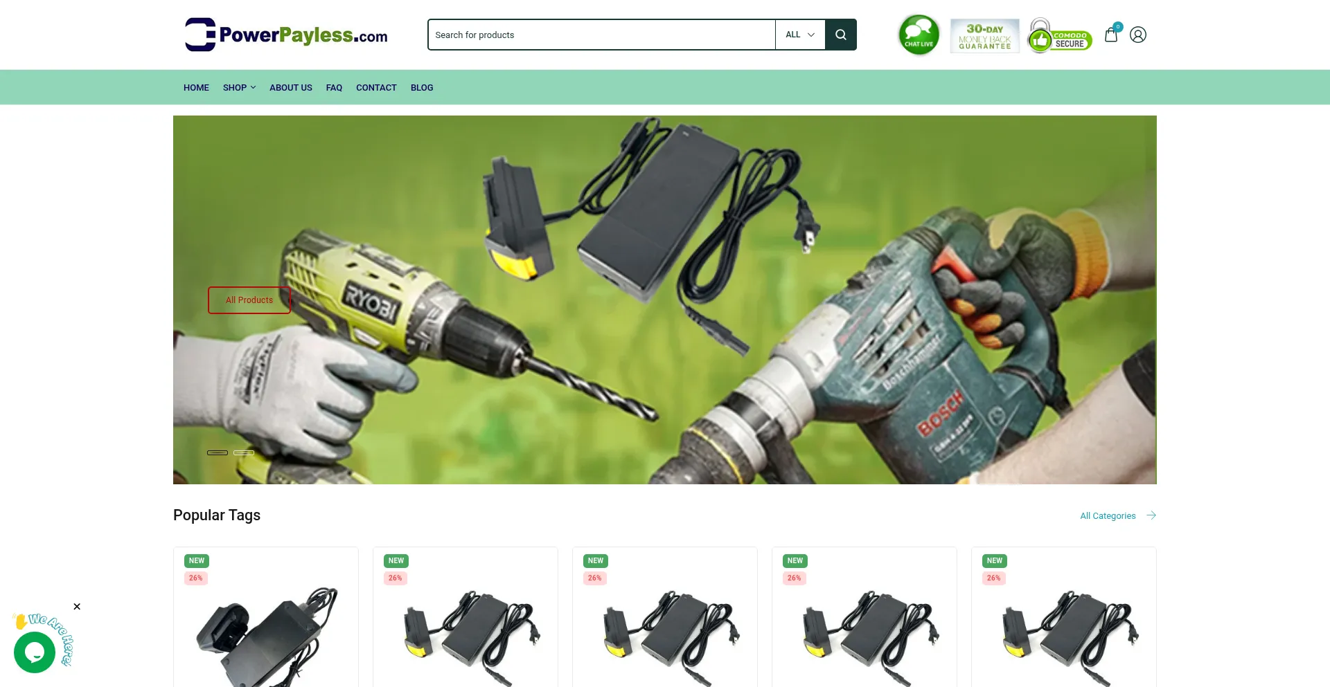 Website screenshot of Powerpayless.com