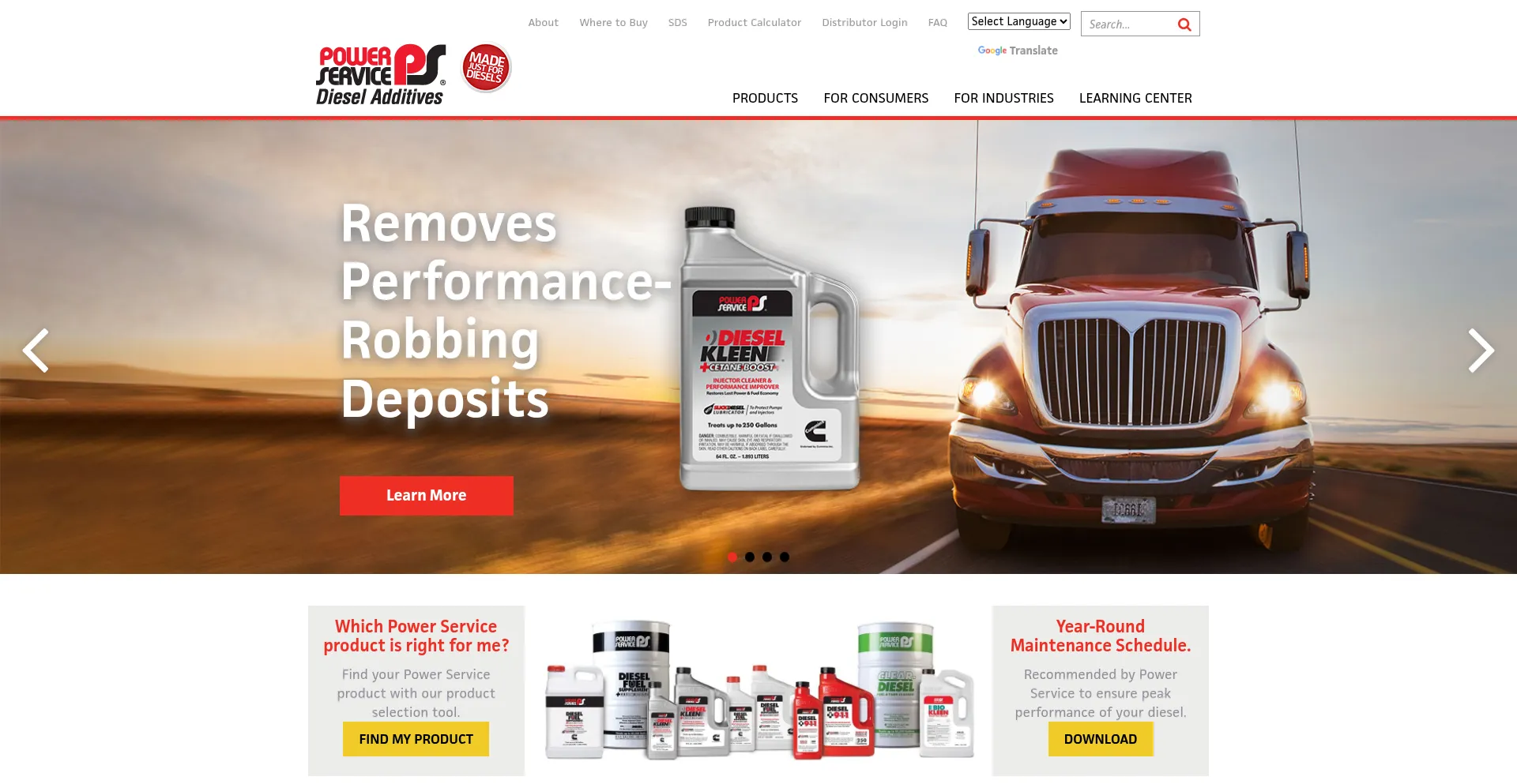 Website screenshot of Powerservice.com
