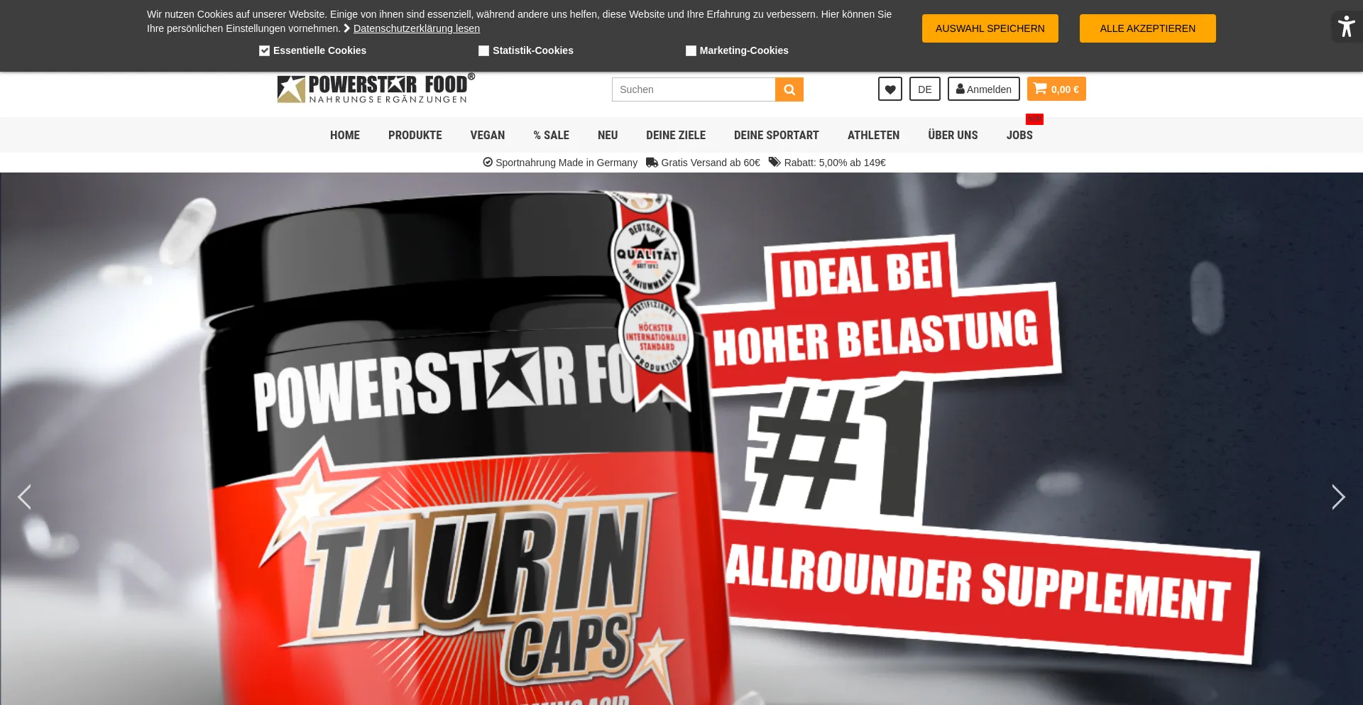 Website screenshot of Powerstar.de