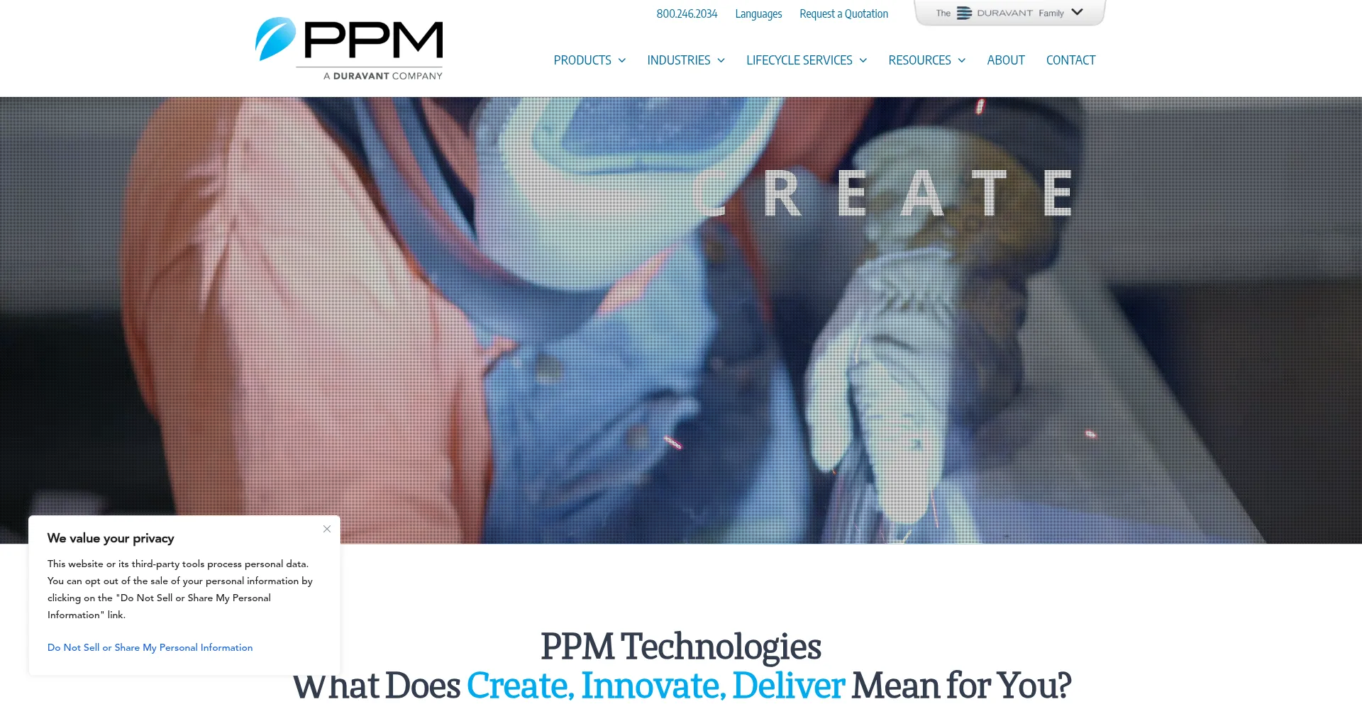 Website screenshot of Ppmtech.com