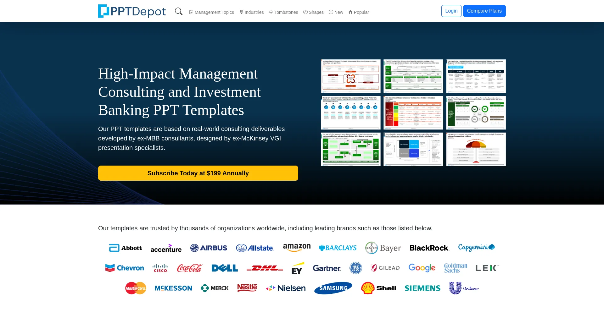 Website screenshot of Pptdepot.com