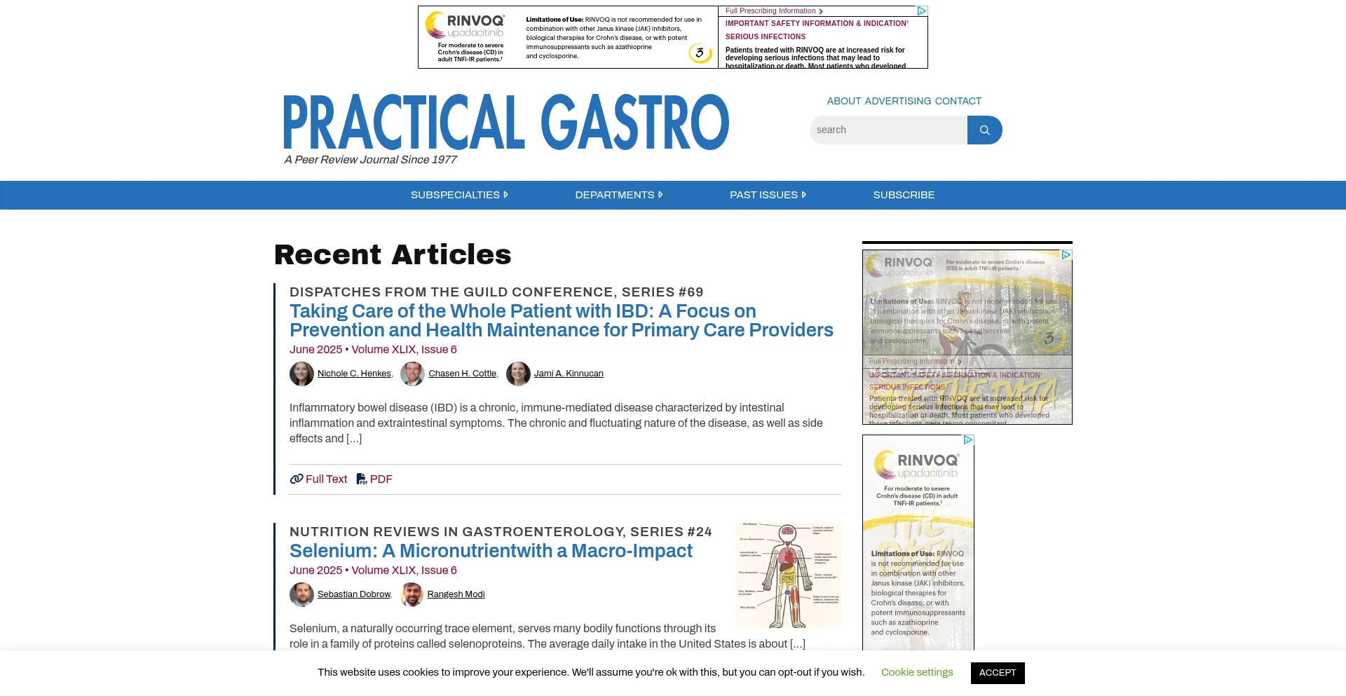Website screenshot of Practicalgastro.com