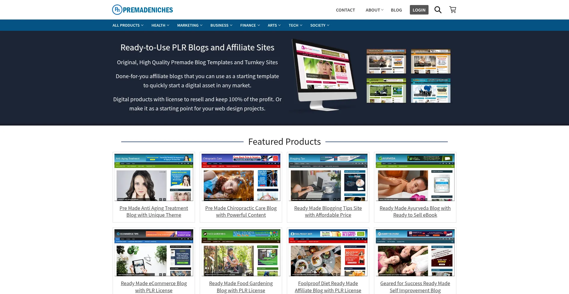 Website screenshot of Premadeniches.com
