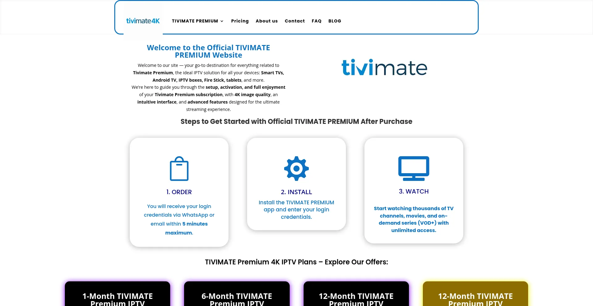Website screenshot of Premium-tivimate.com