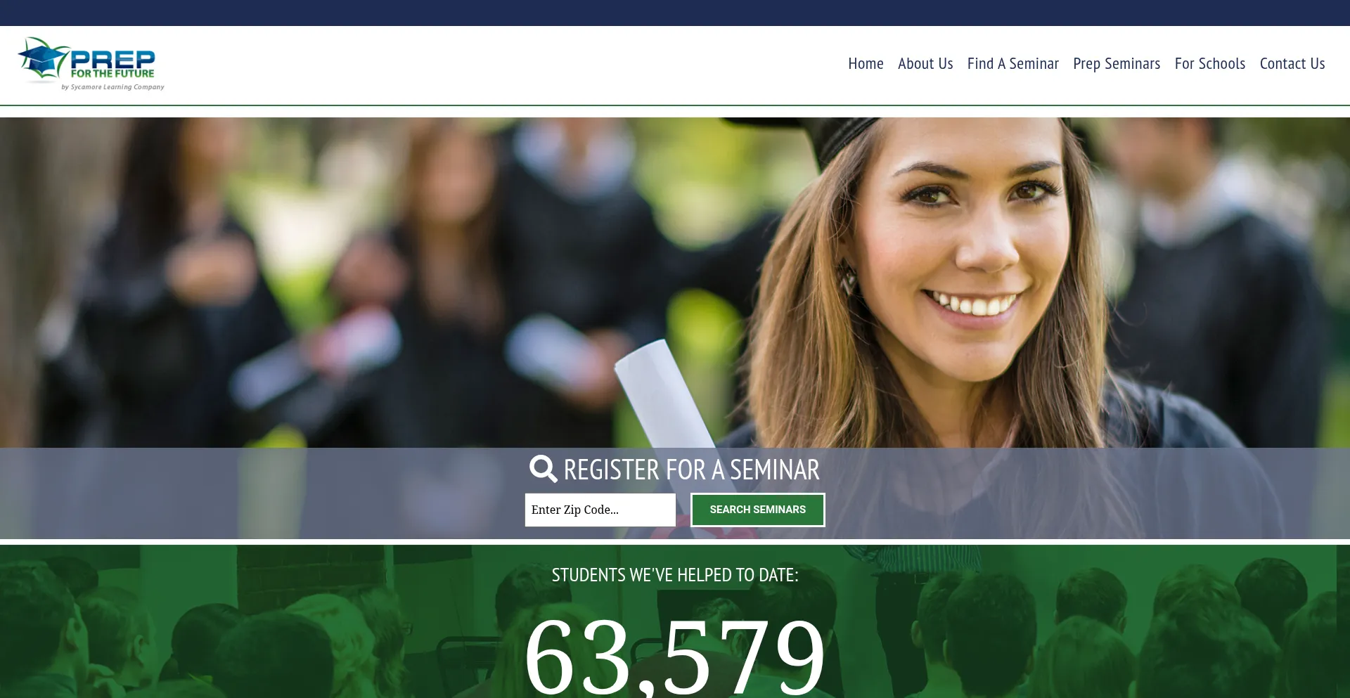 Website screenshot of Prepforthefuture.com