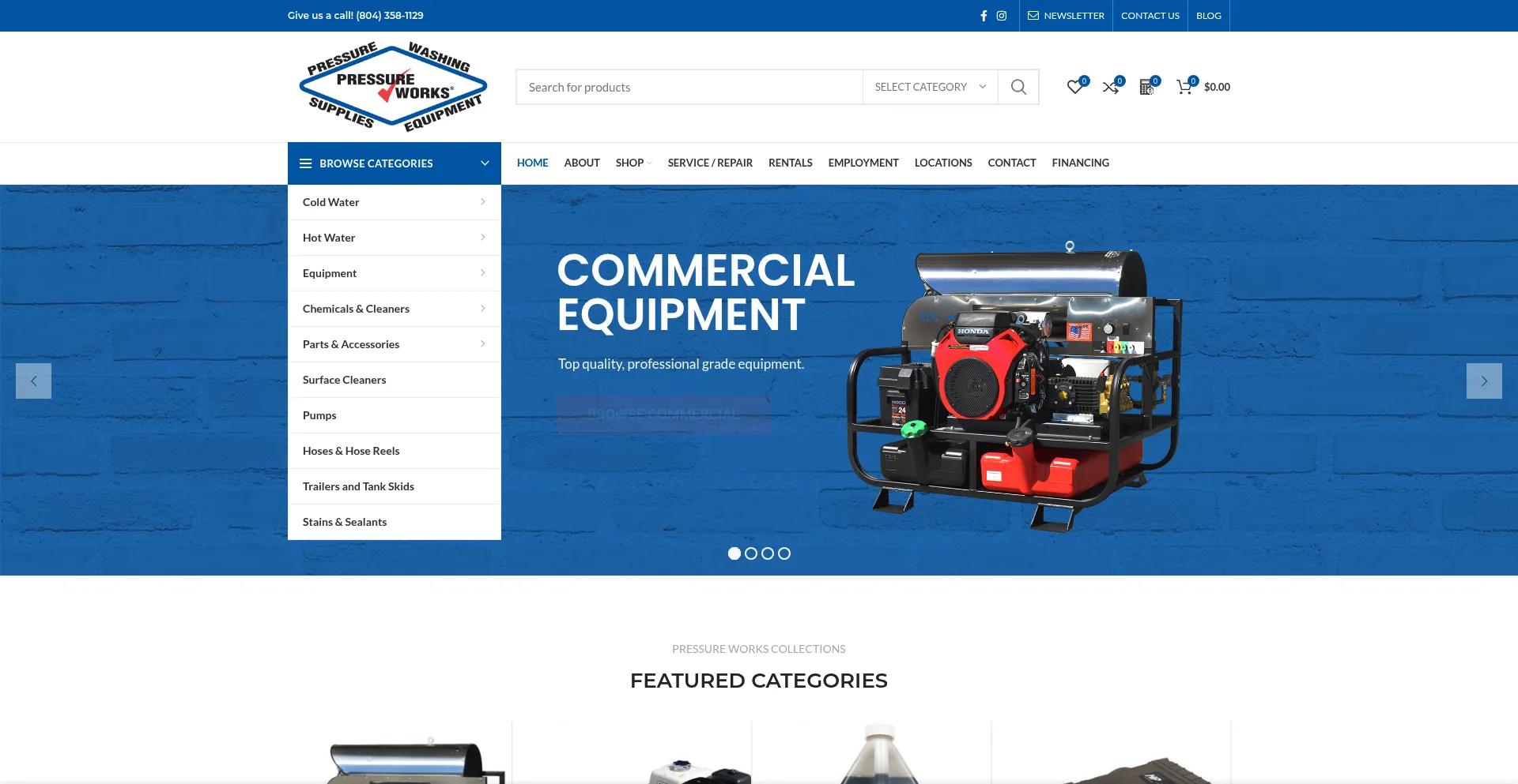 Website screenshot of Pressureworksinc.com