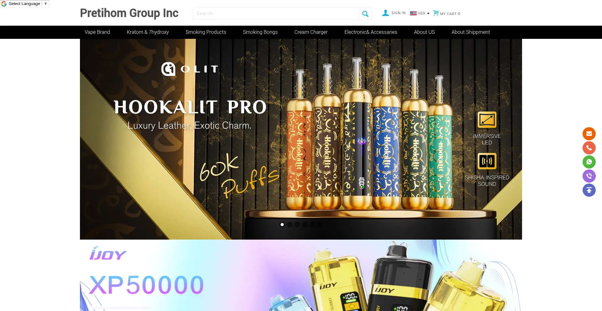 Website screenshot of Pretihom.com