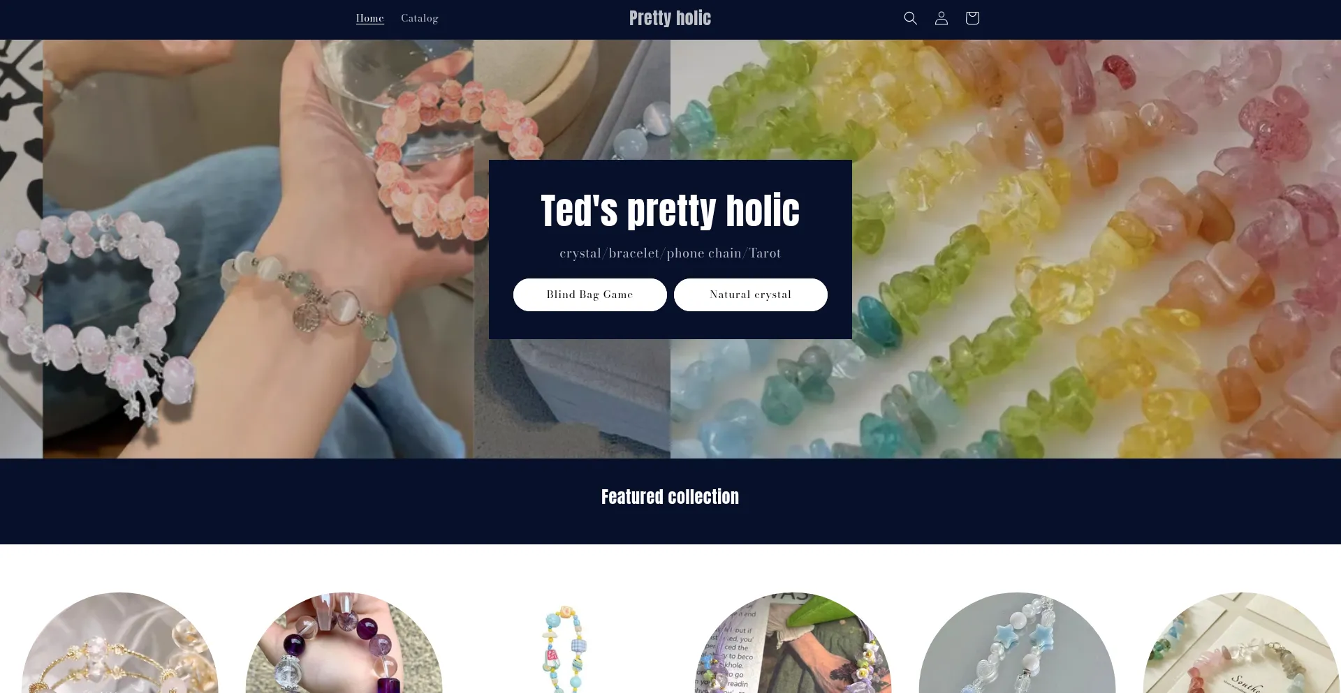 Website screenshot of Pretty-holic.myshopify.com