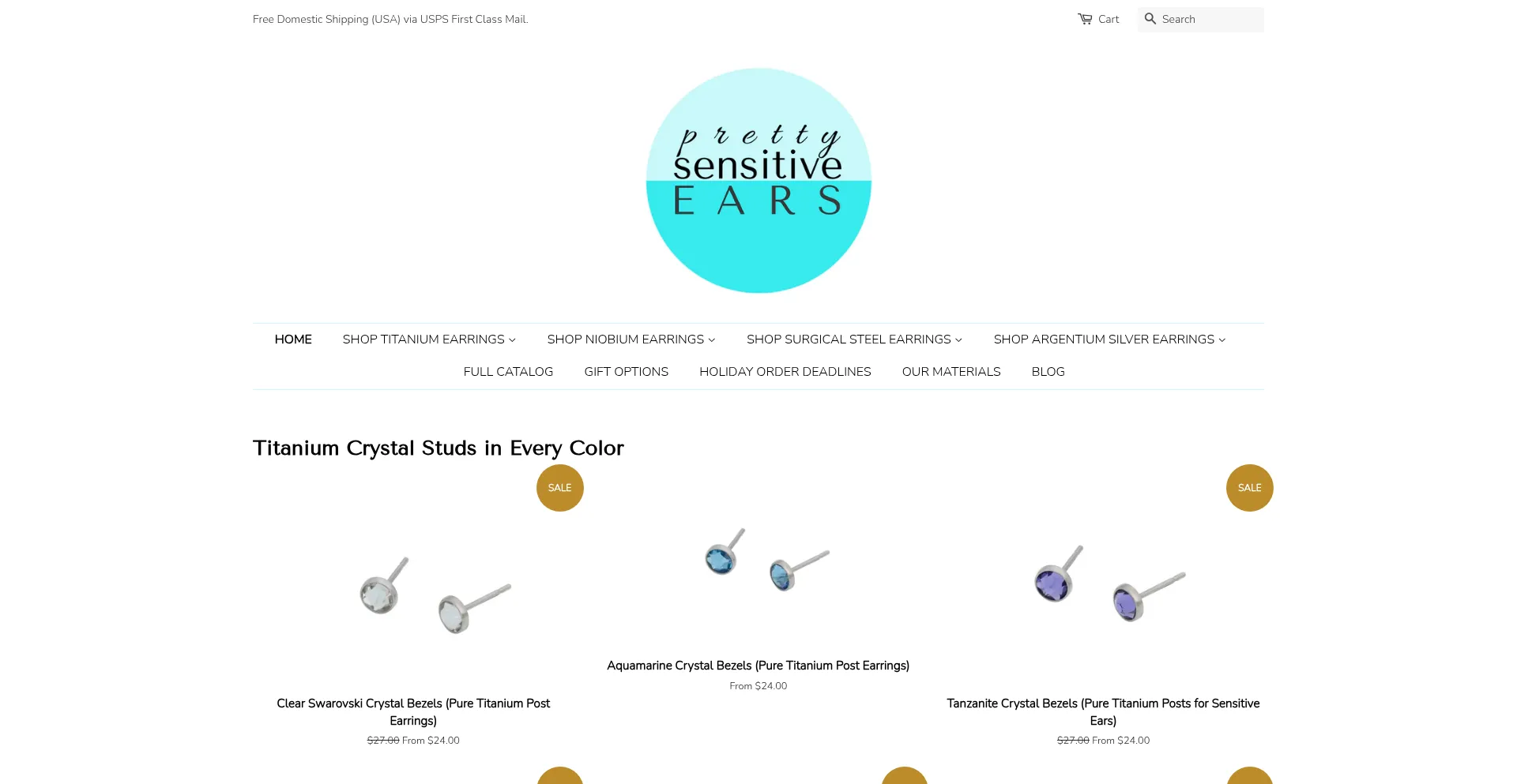 Website screenshot of Prettysensitiveears.com