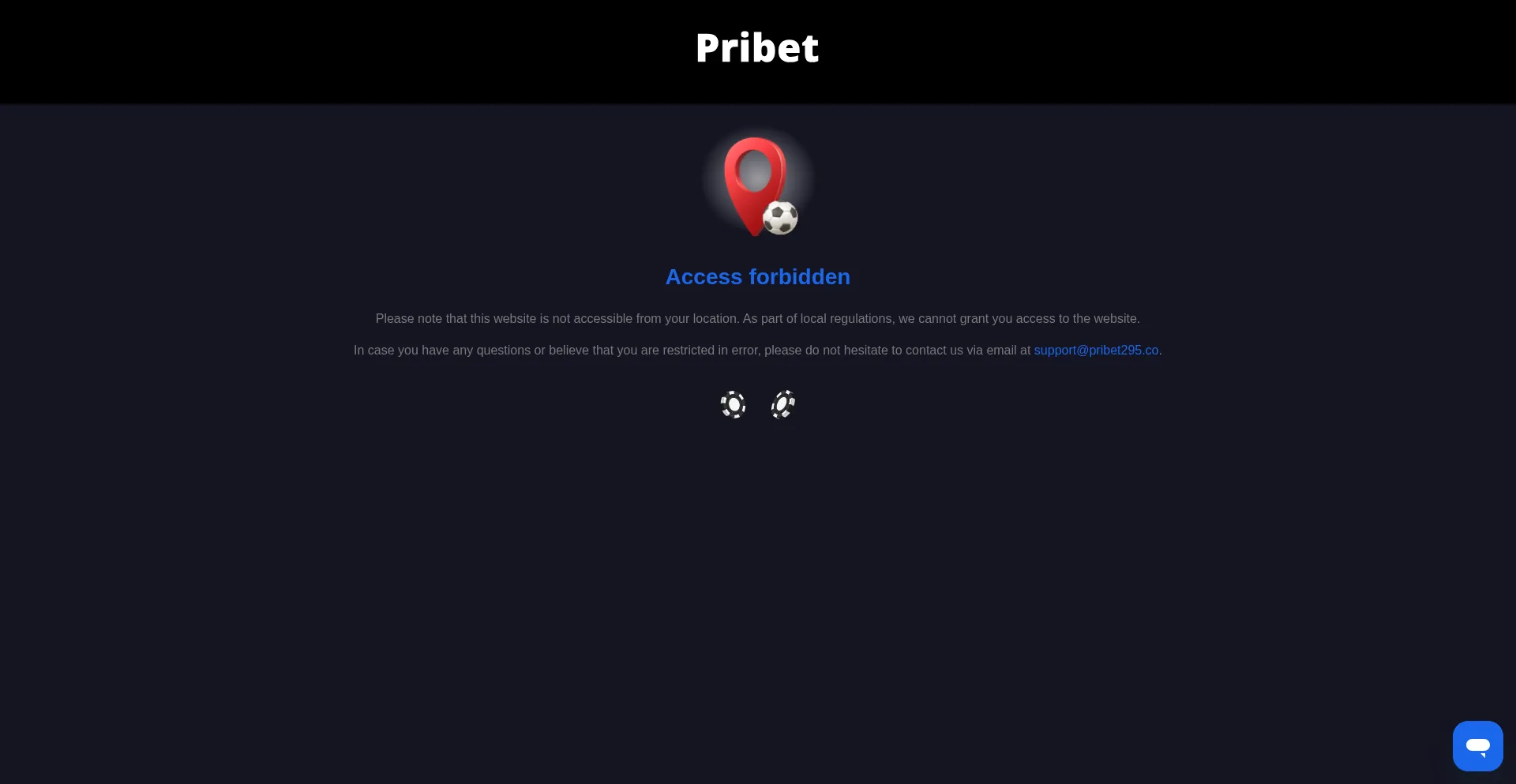 Website screenshot of Pribet295.co