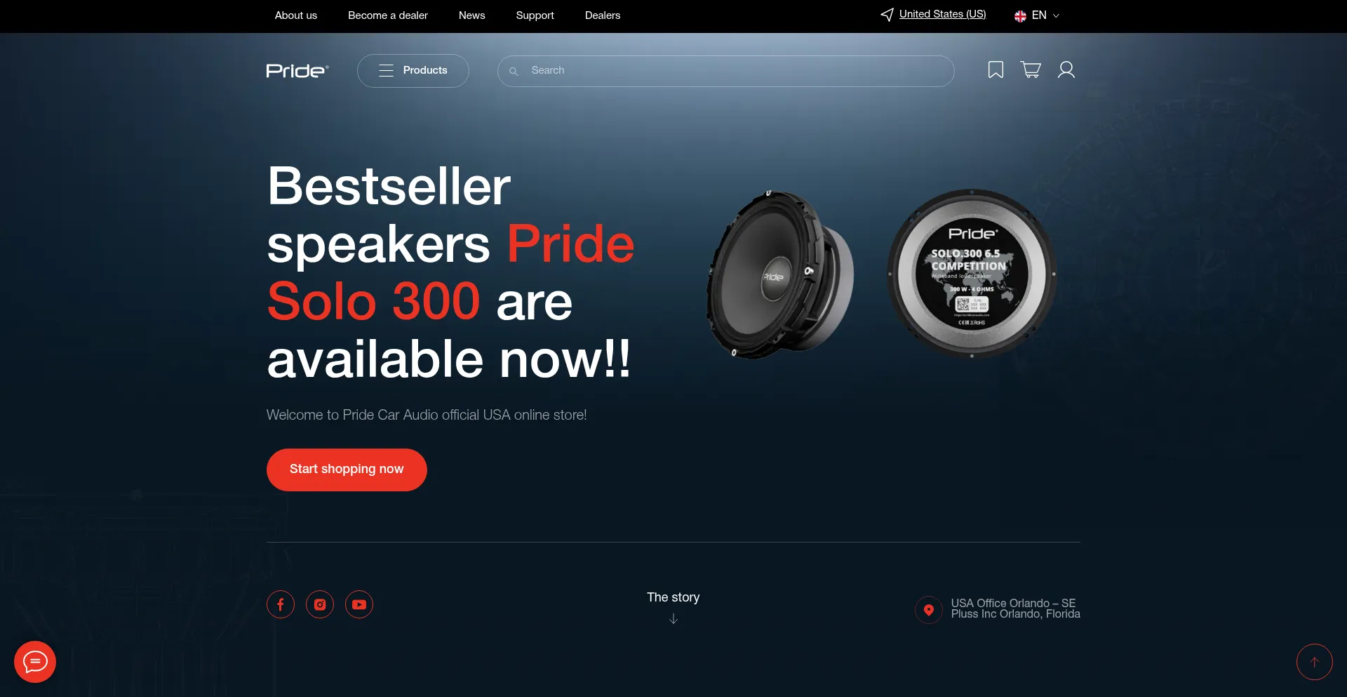 Website screenshot of Pride.audio