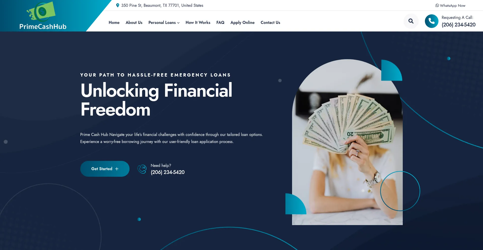 Website screenshot of Primecashhub.com
