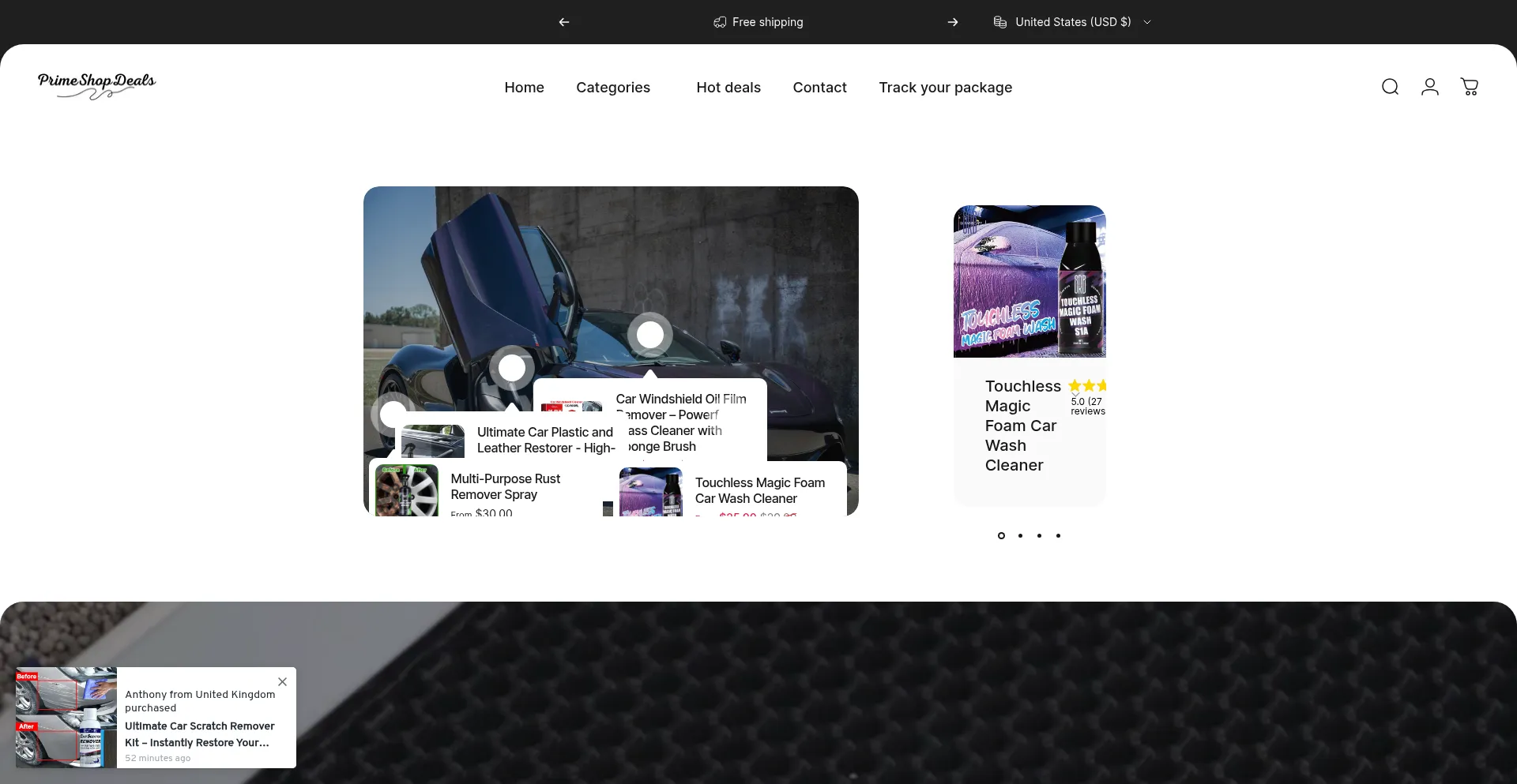 Website screenshot of Primeshopdeals.com