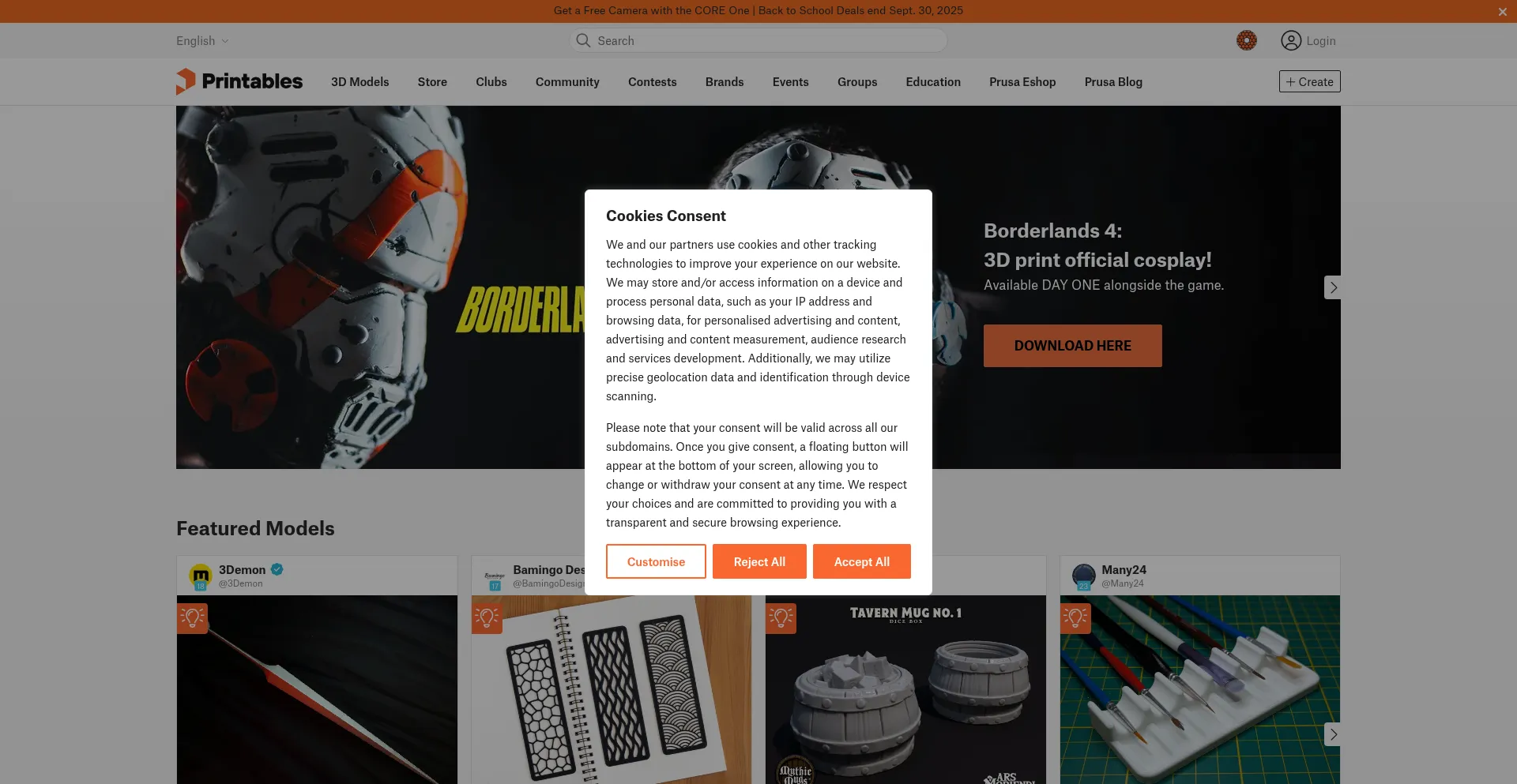 Printables.com Screenshot