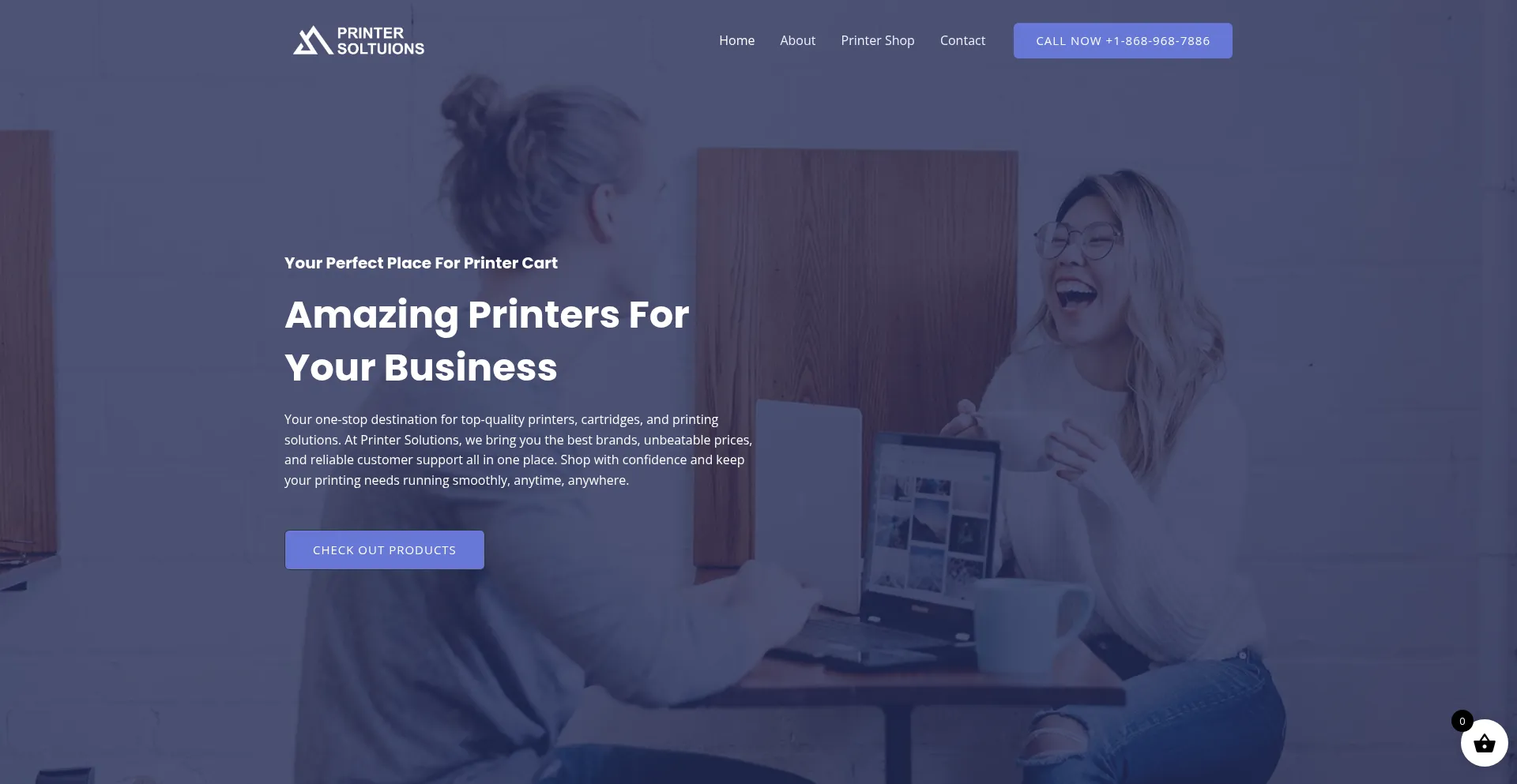 Website screenshot of Printersoltuions.com