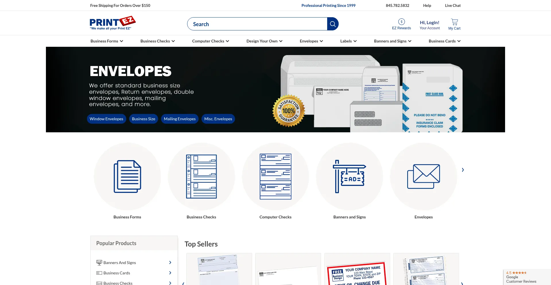 Website screenshot of Printez.com