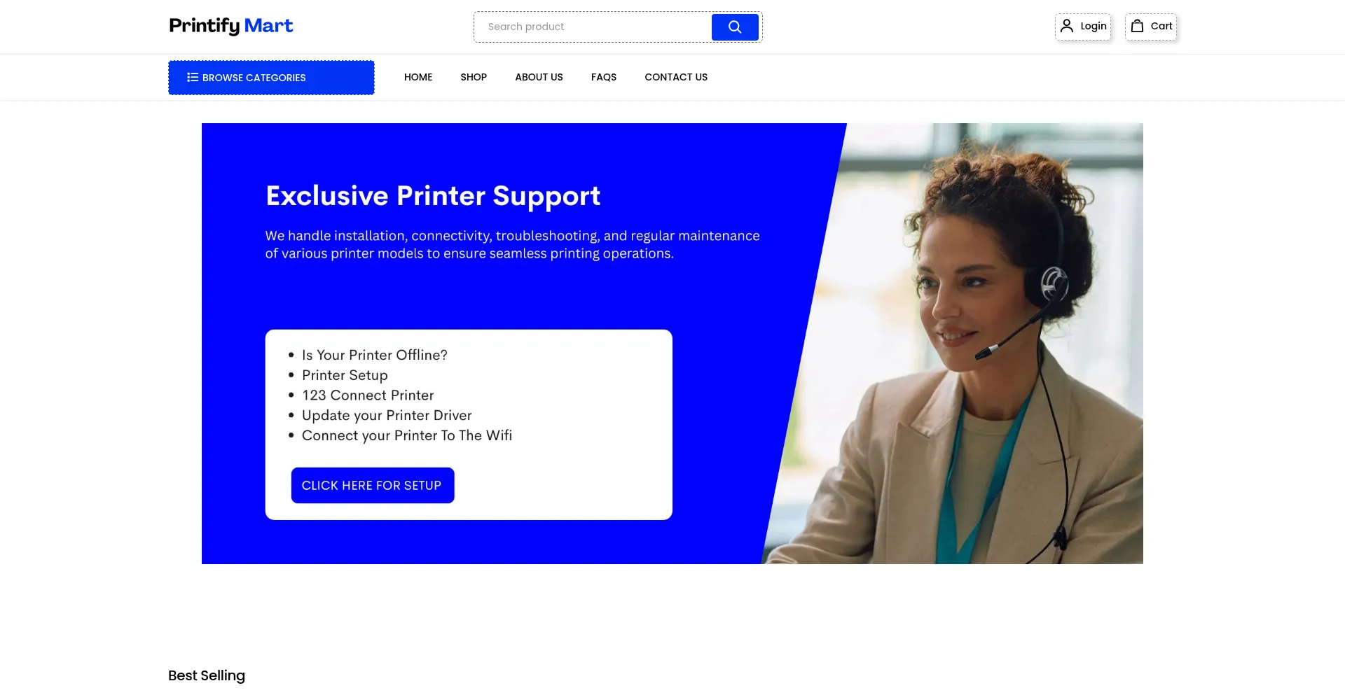 Website screenshot of Printifymart.com