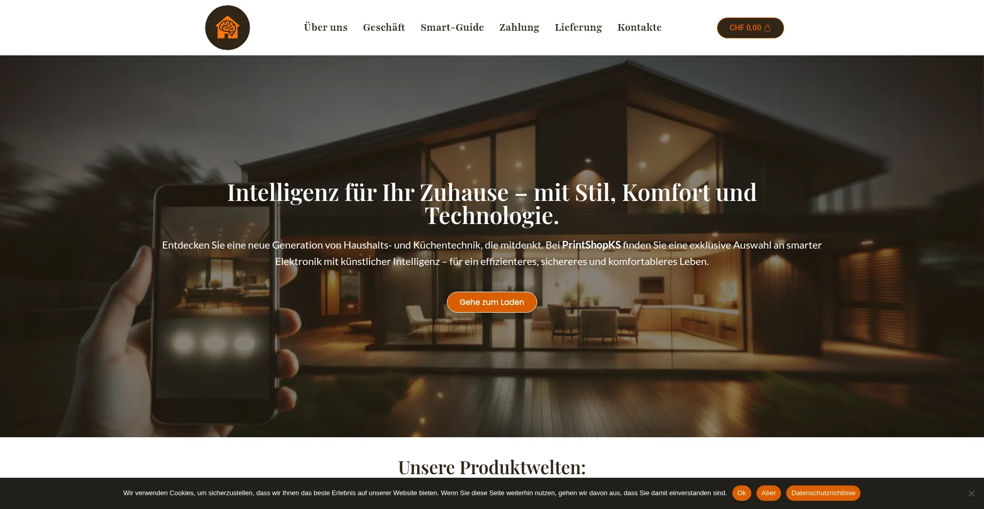Website screenshot of Printshopks.com