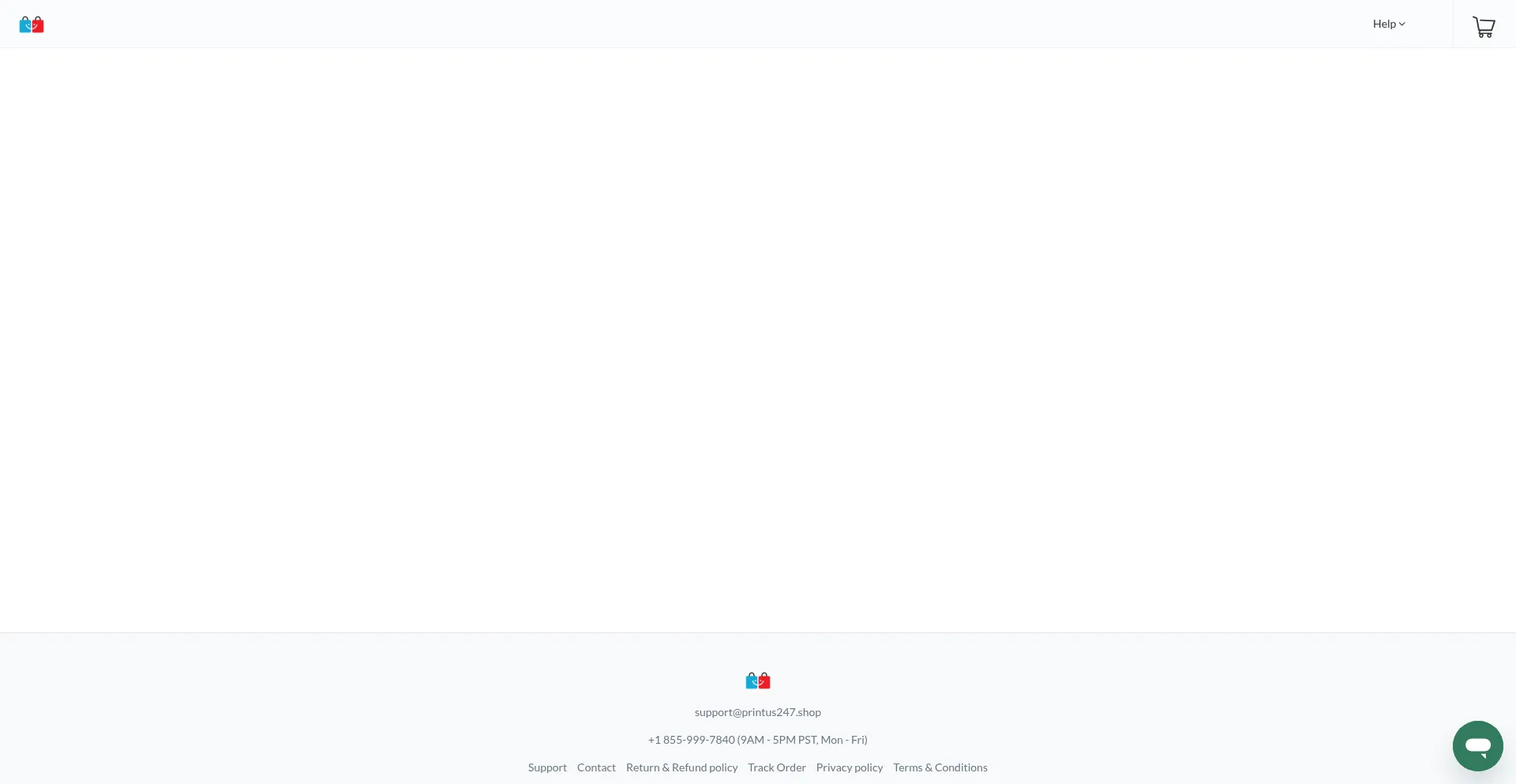Website screenshot of Printus247.shop