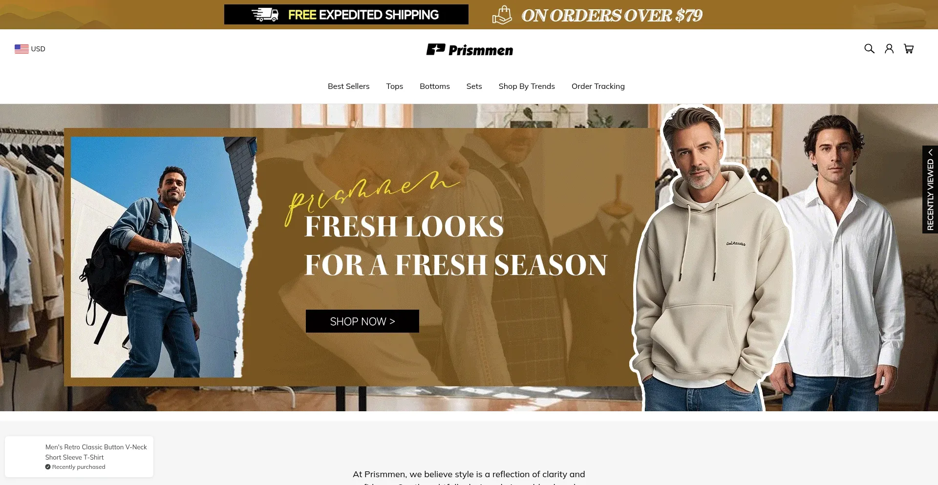 Website screenshot of Prismmen.com