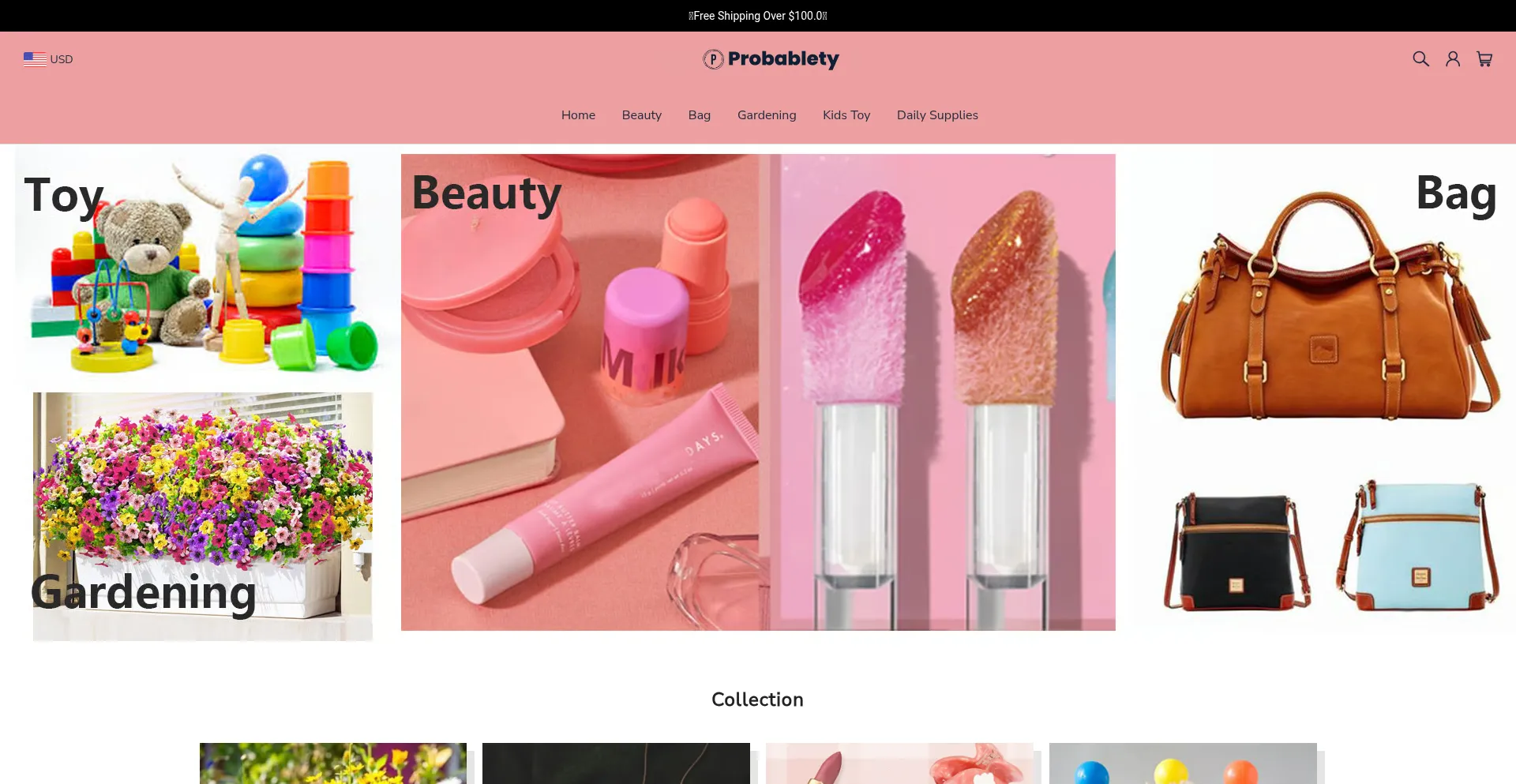 Website screenshot of Probablety.com