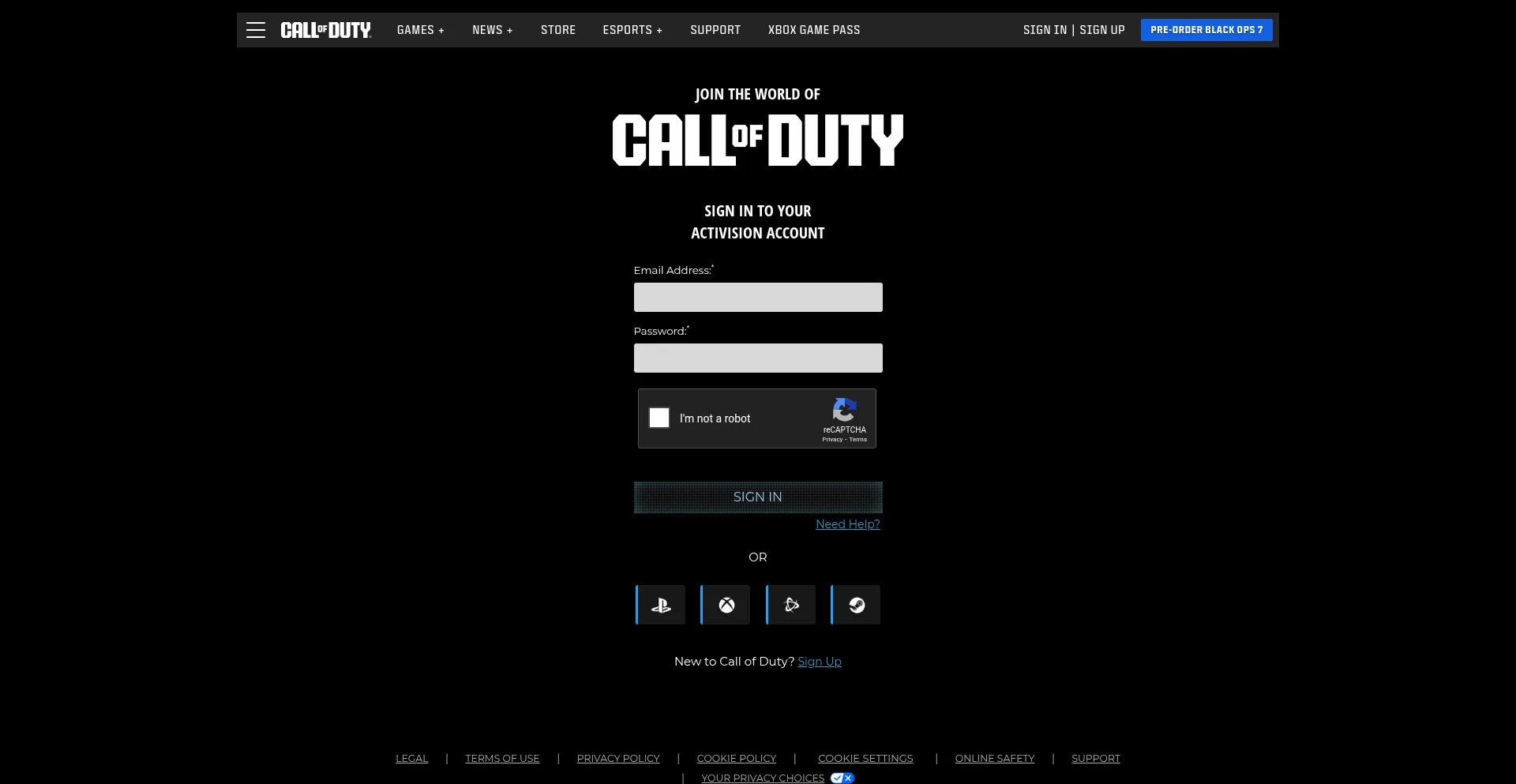 Profile.callofduty.com Screenshot